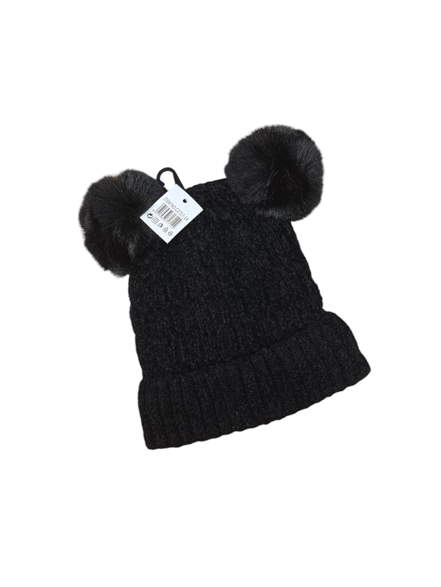 Bonnet chic à double pompon pour enfant (x12)