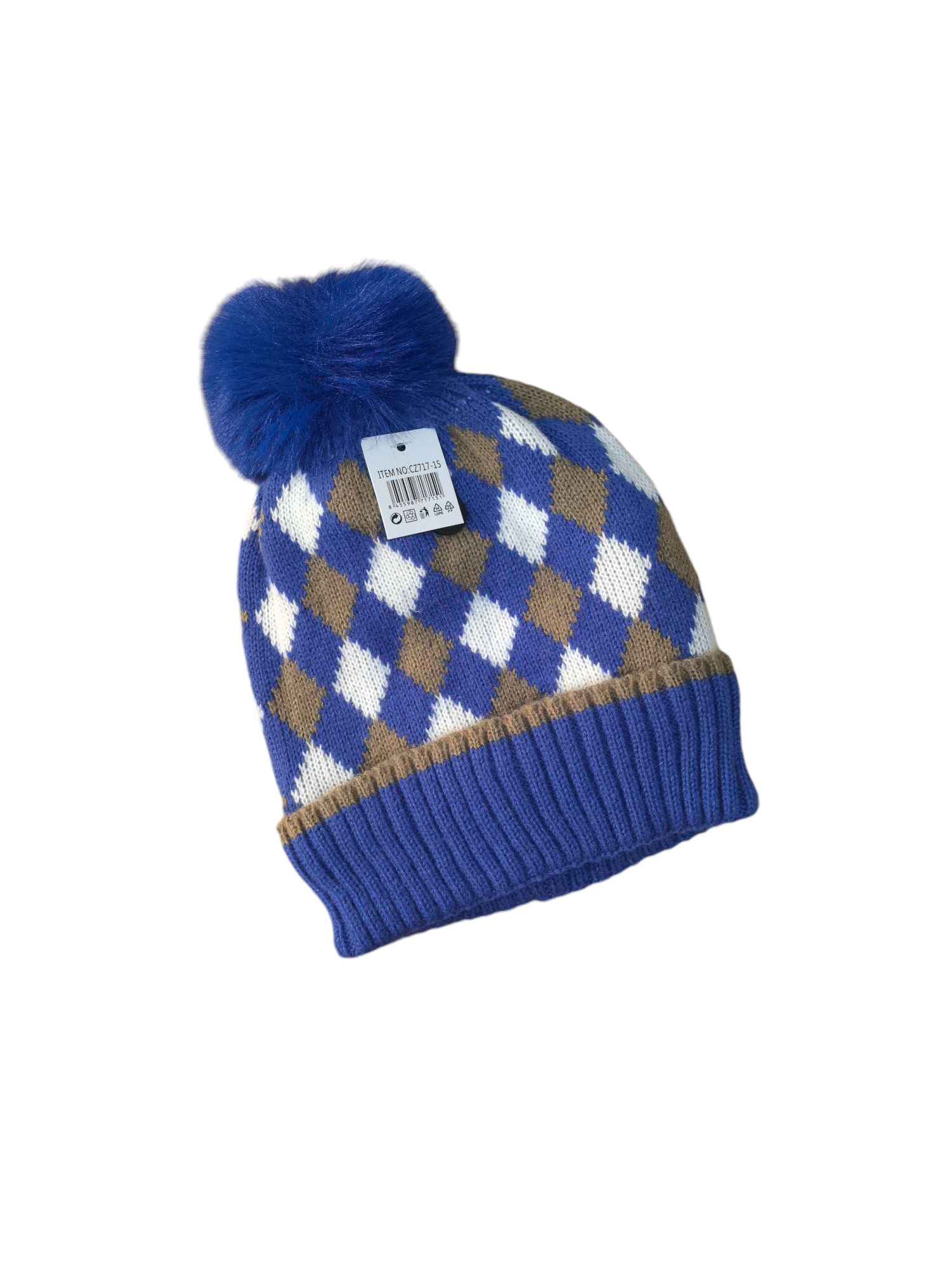 Bonnet enfant fourré pompon   (x12) #15