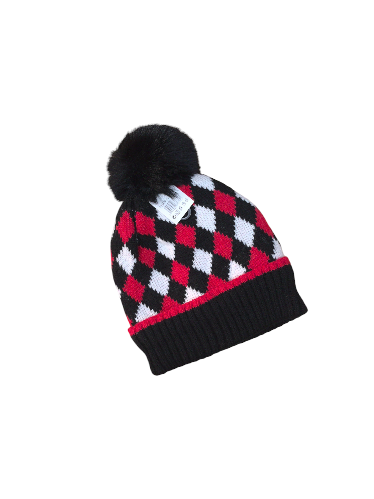 Bonnet enfant fourré pompon   (x12) #15