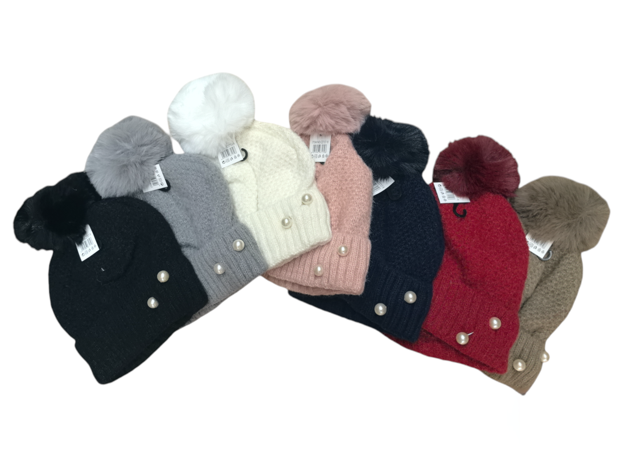 bonnet femme tricoté broche perle(x12)#9