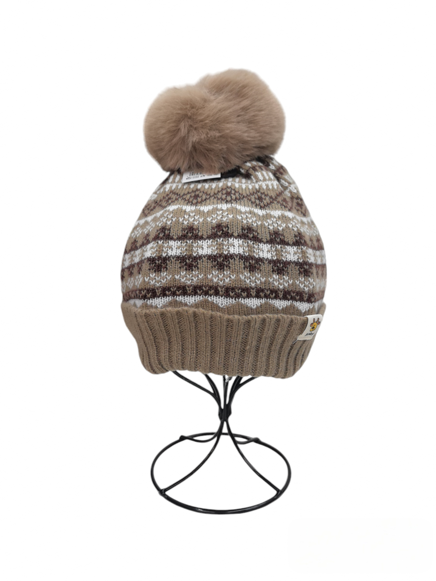 Bonnet enfant fourré pompon   (x12) #13