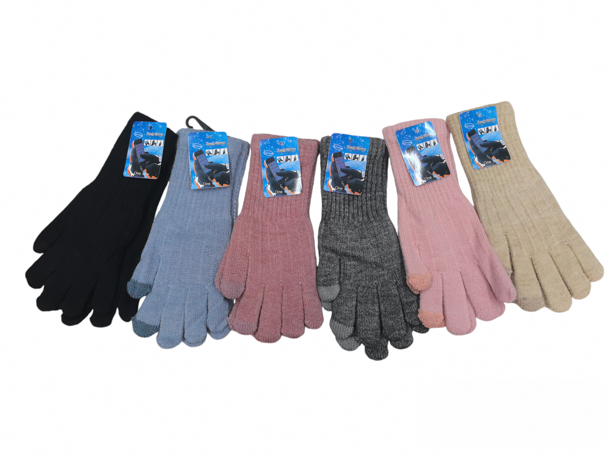 Gants  femme  tricotés tactiles (x12) F43