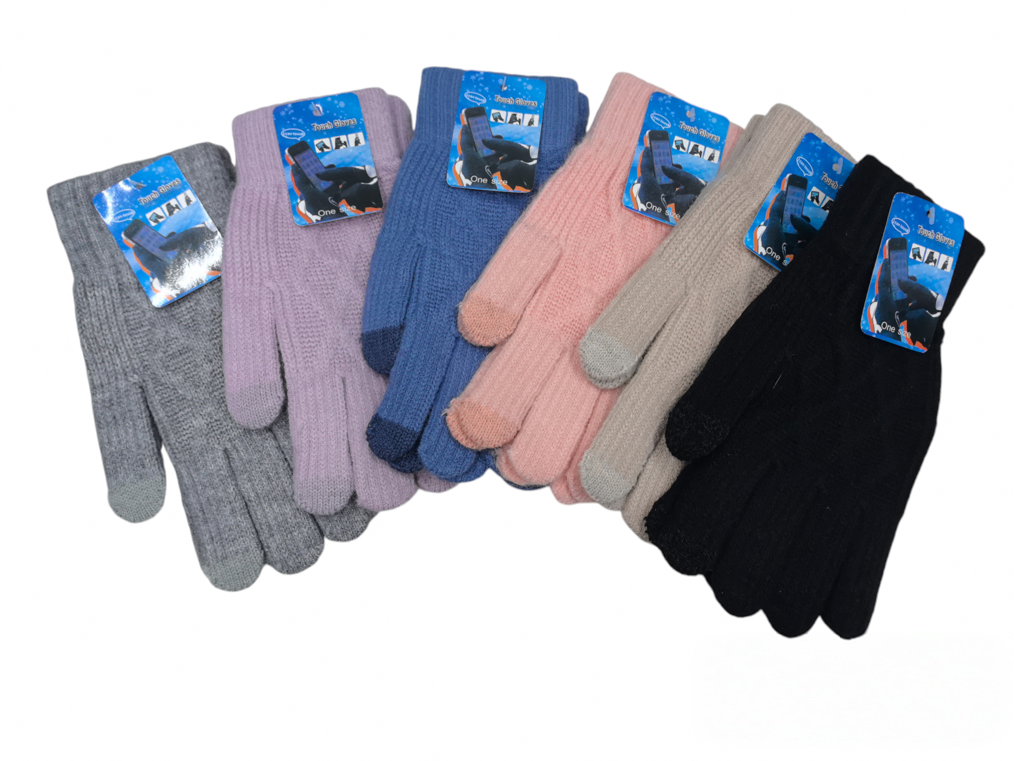 Gants  femme  tricotés tactiles (x12) F41