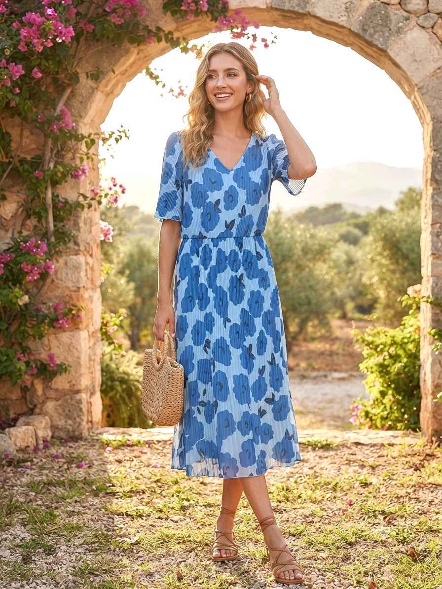 Robe Plissé Imprimée (x6)