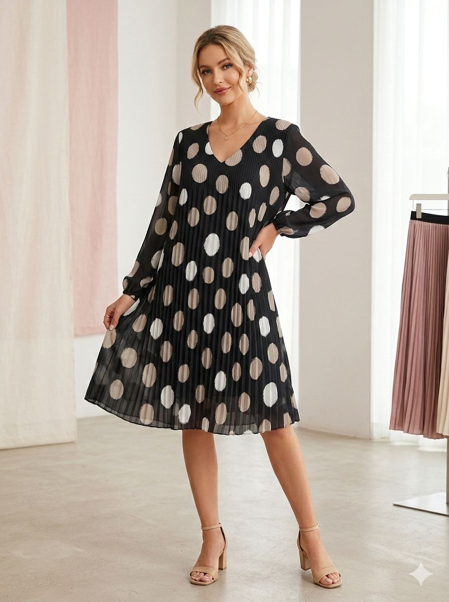 Robe Plissé Imprimée (x6）