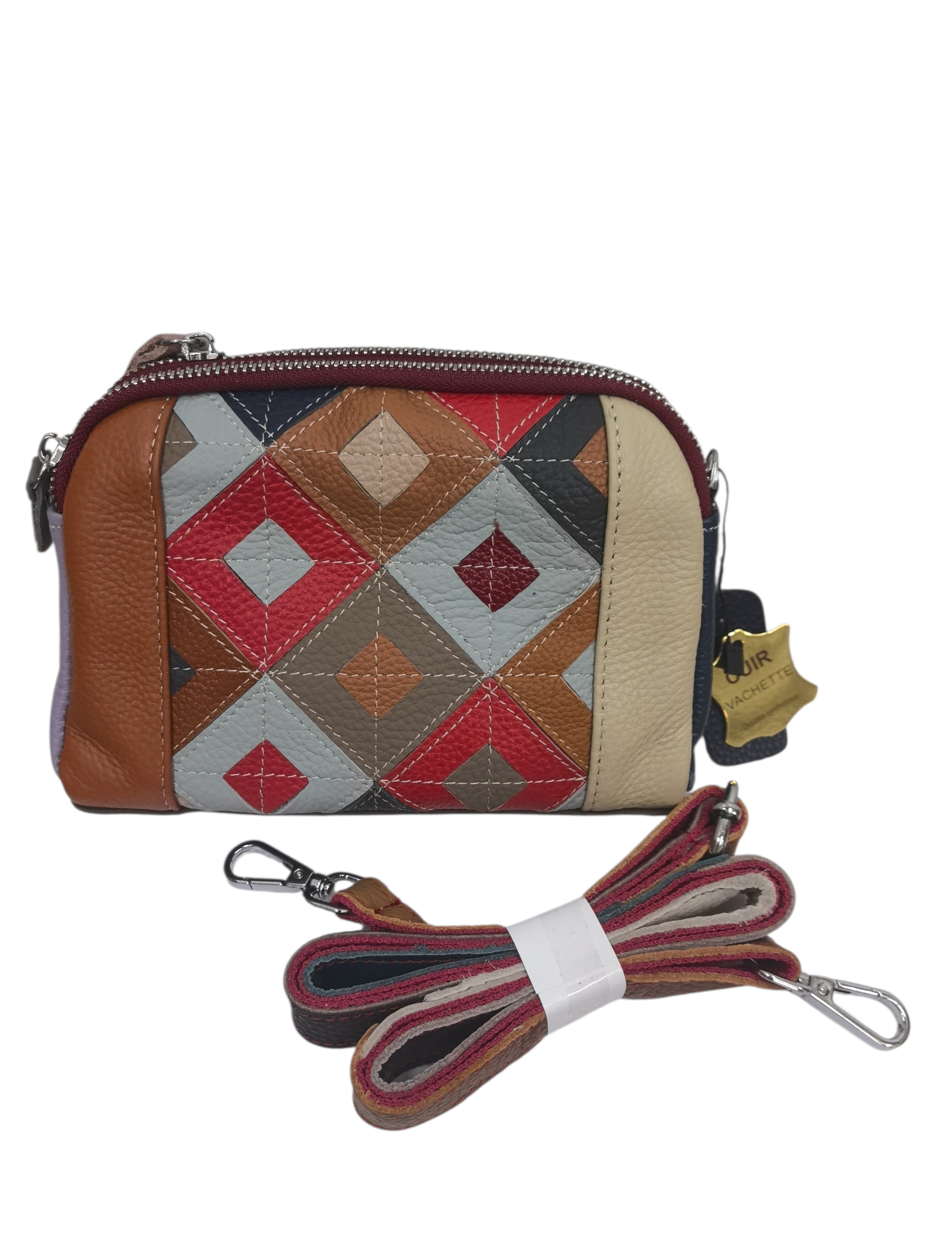 Sac bandoulière en cuir patchwork(x6)