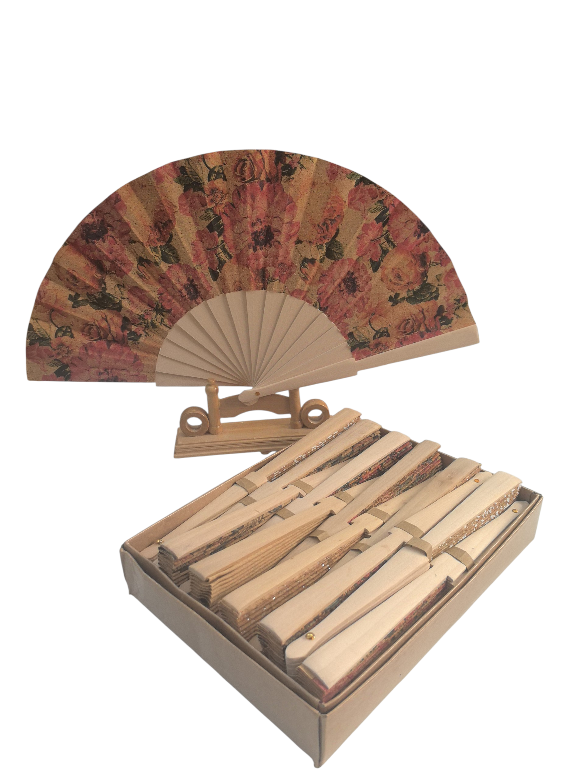 Éventails bois naturel(x12)#31