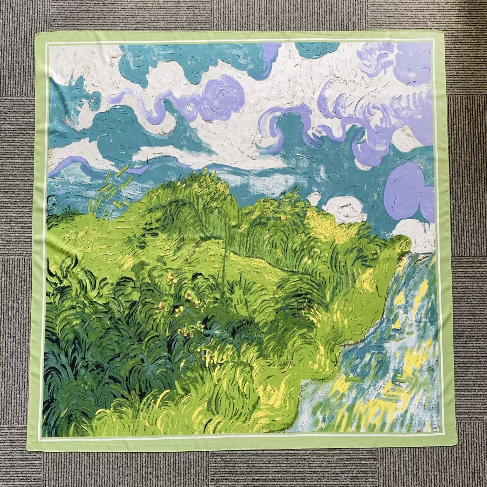 Foulard Carré touche soie  130×130cm (x6)#32