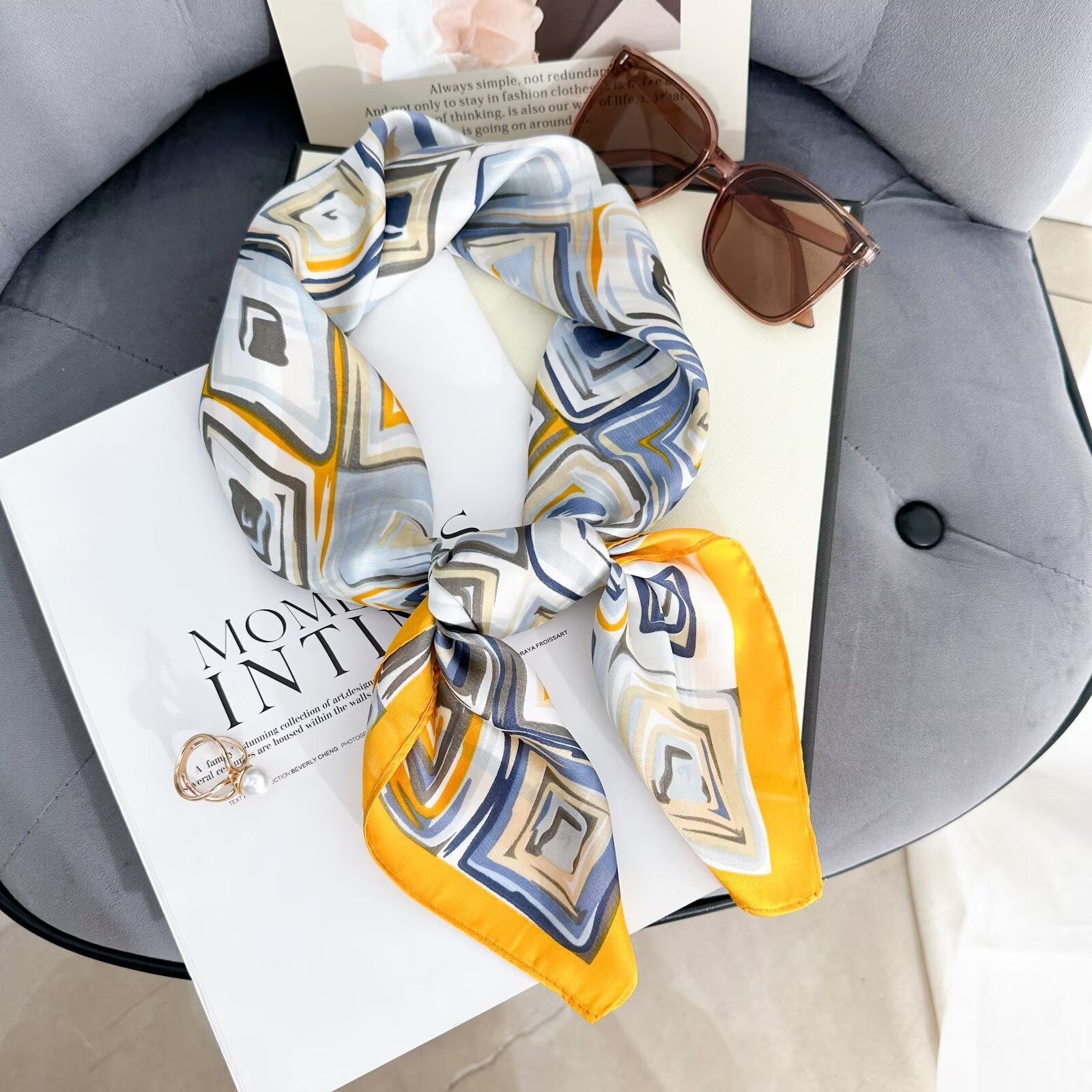Foulard Carré touche soie 70cmx70cm (x12)#