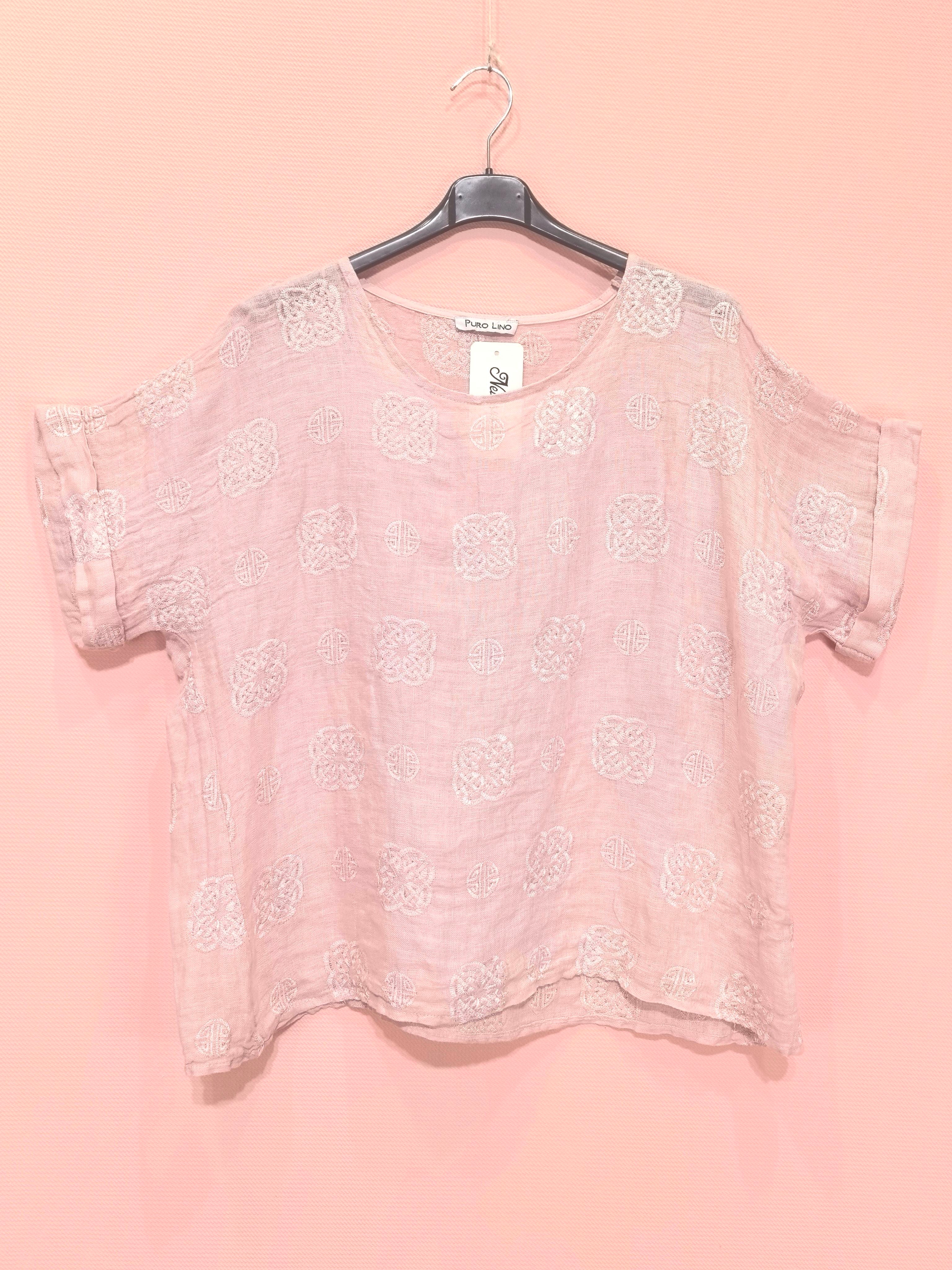 T-shirts Broderie En Lin （x8）