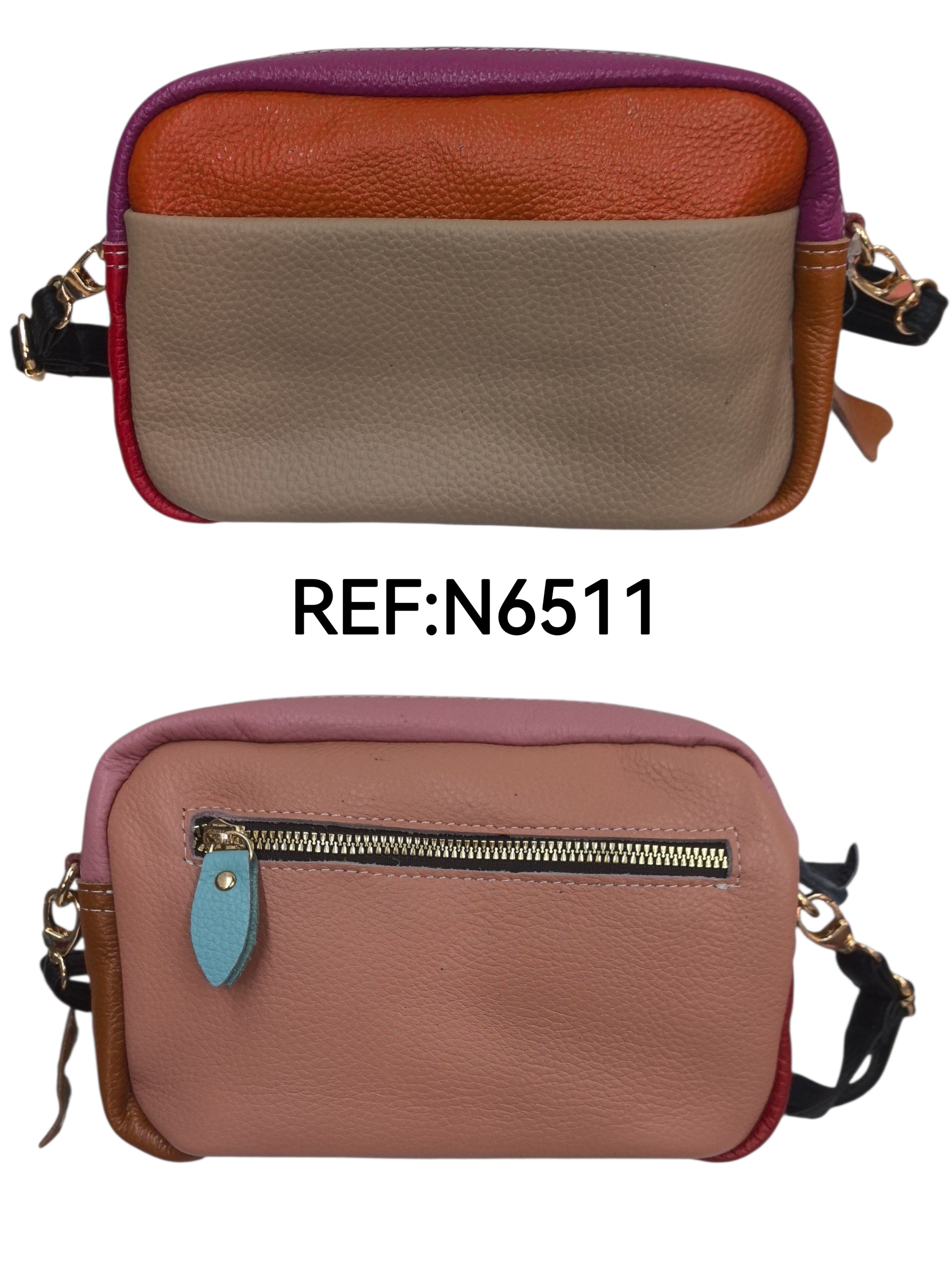 Sac multicouleur- Cuir véritable couleur (X6)