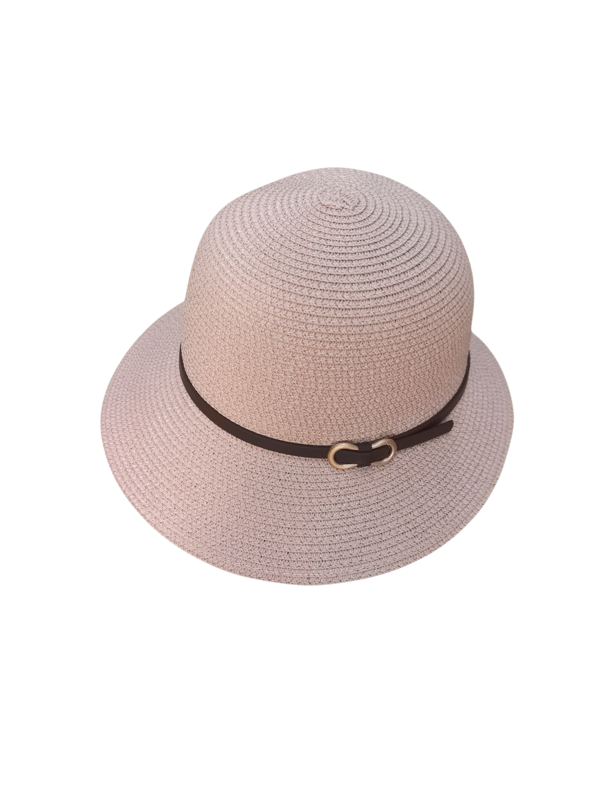 Chapeau de paille avec ceinture et boucle (x12)#3