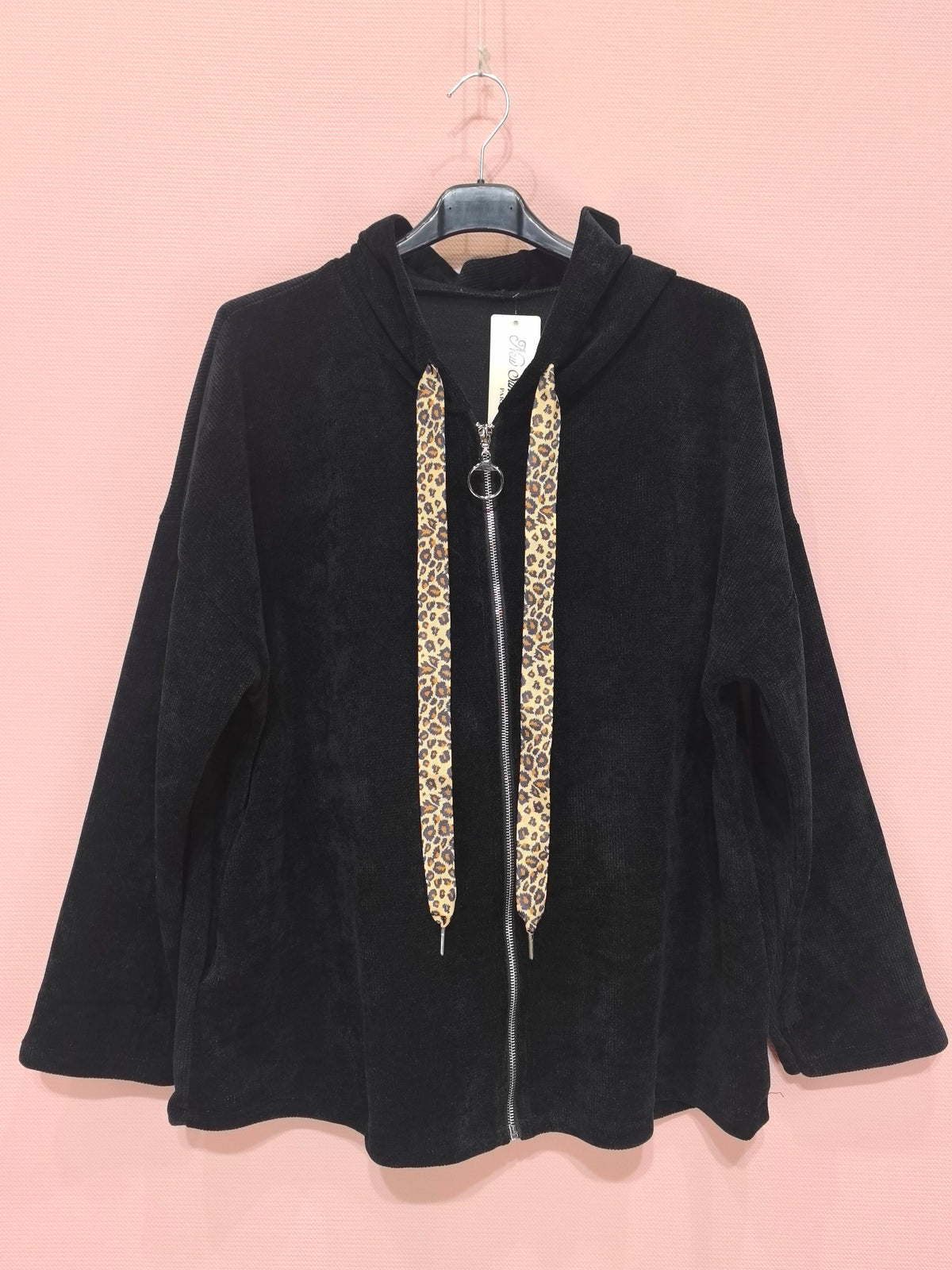 Gilet zippé à capuche velours Avec Deux Poches (x6)