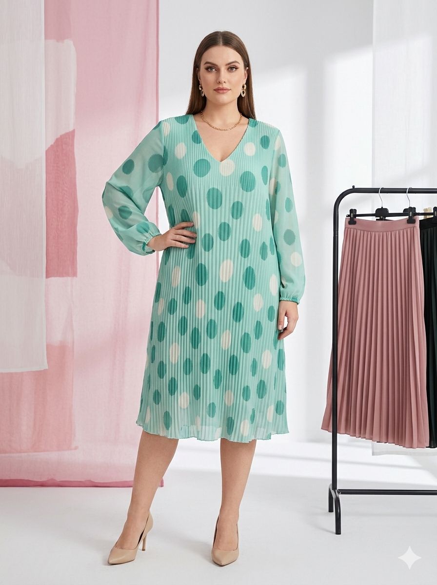 Robe Plissé Imprimée    (x6）