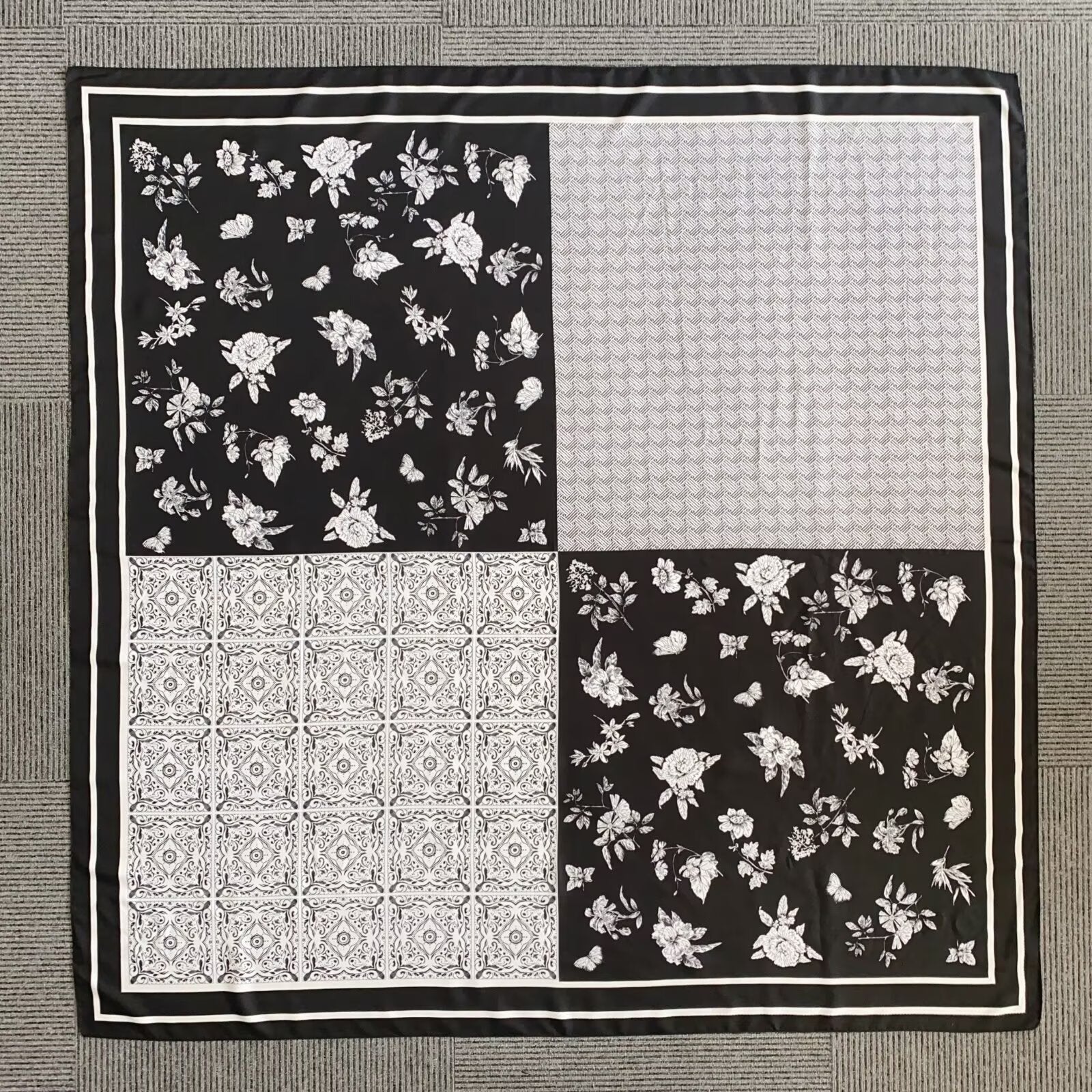 Foulard Carré touche soie  130×130cm (x6)#34