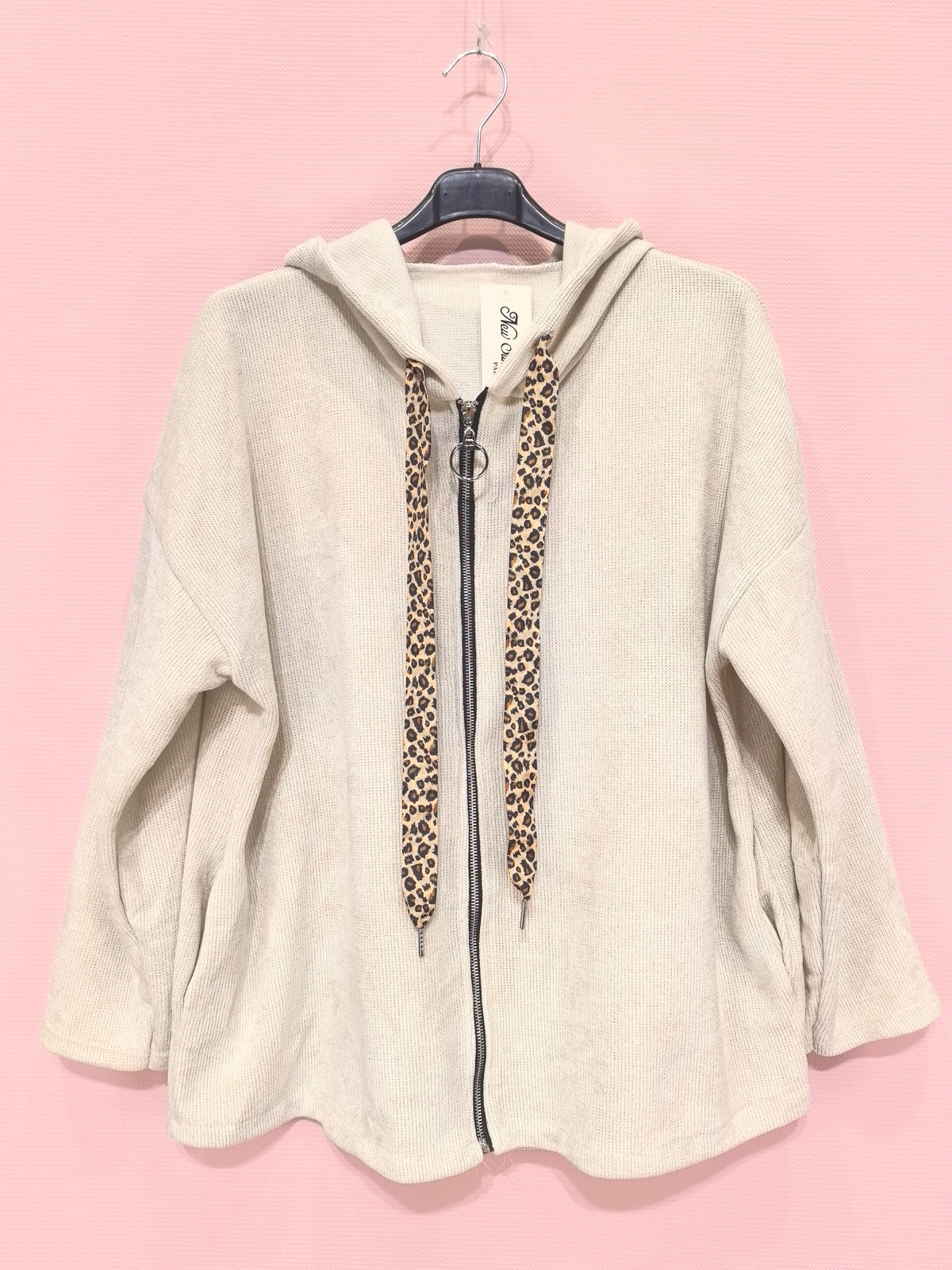 Gilet zippé à capuche velours Avec Deux Poches (x6)