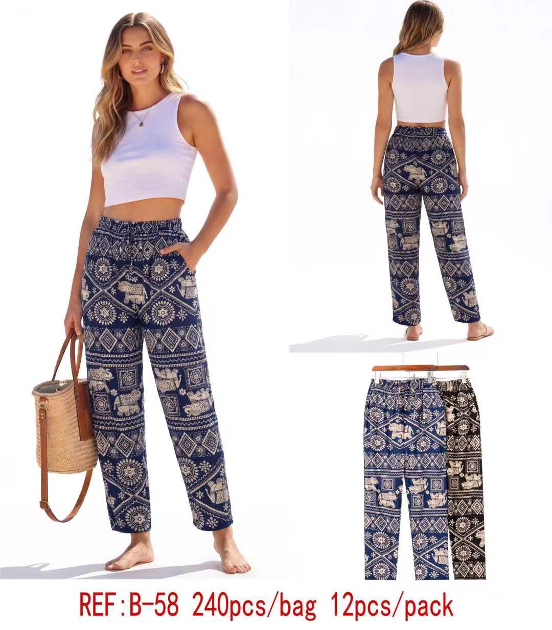 Pantalon Fluide Imprimé  (x12)#58