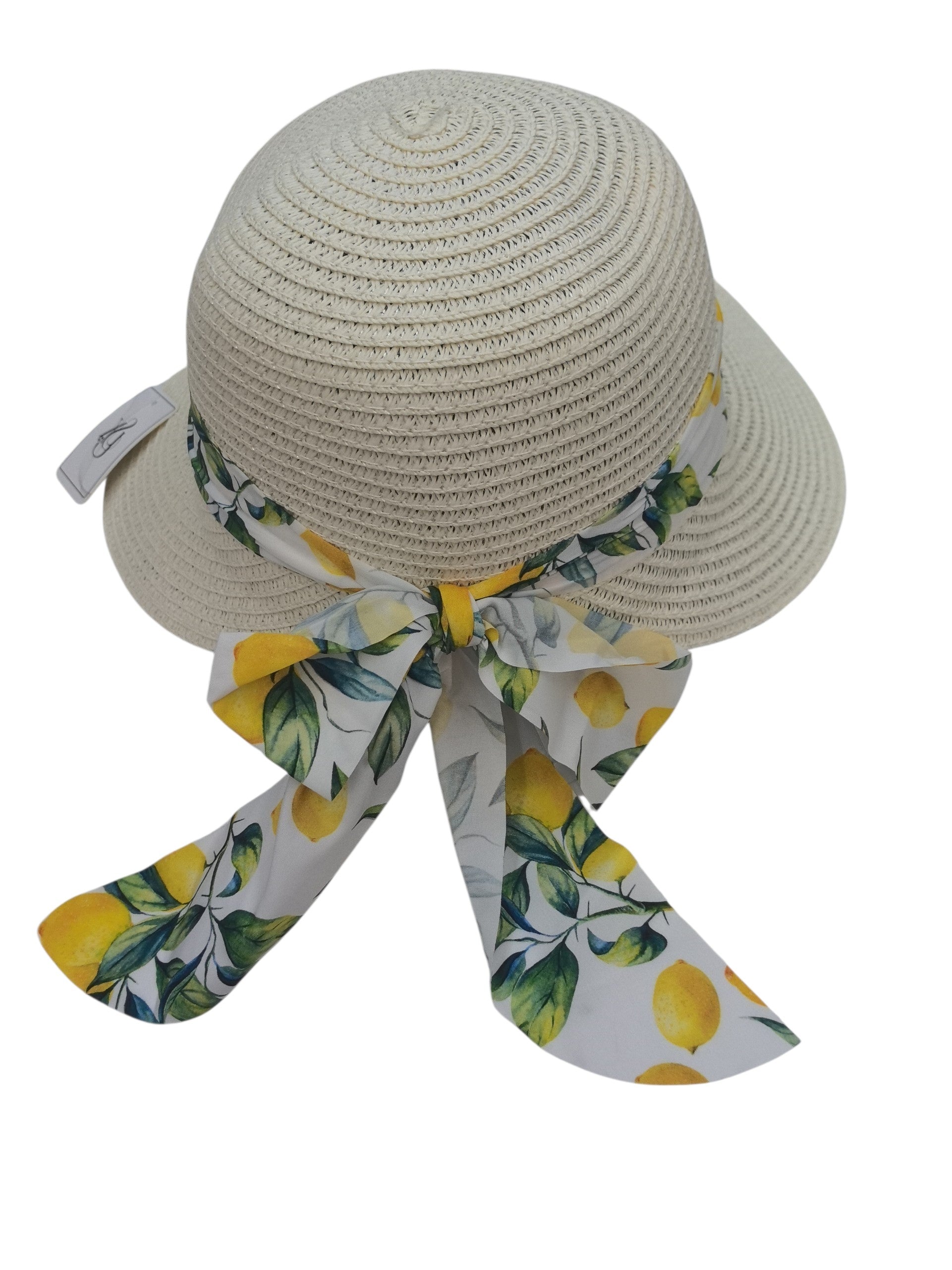 Chapeau de paille femme à bandeau citron (x12)