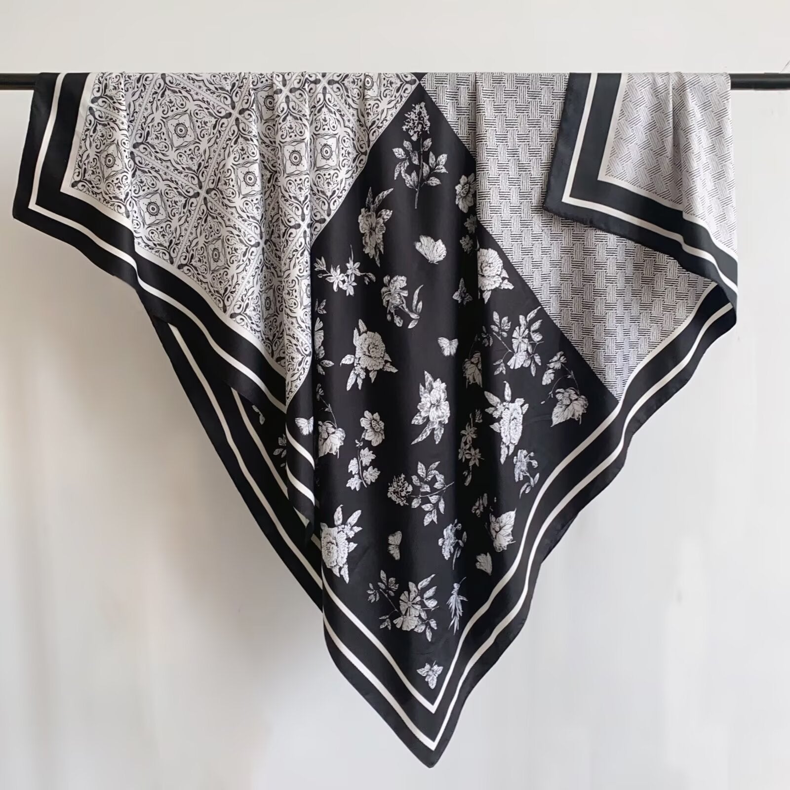 Foulard Carré touche soie  130×130cm (x6)#34