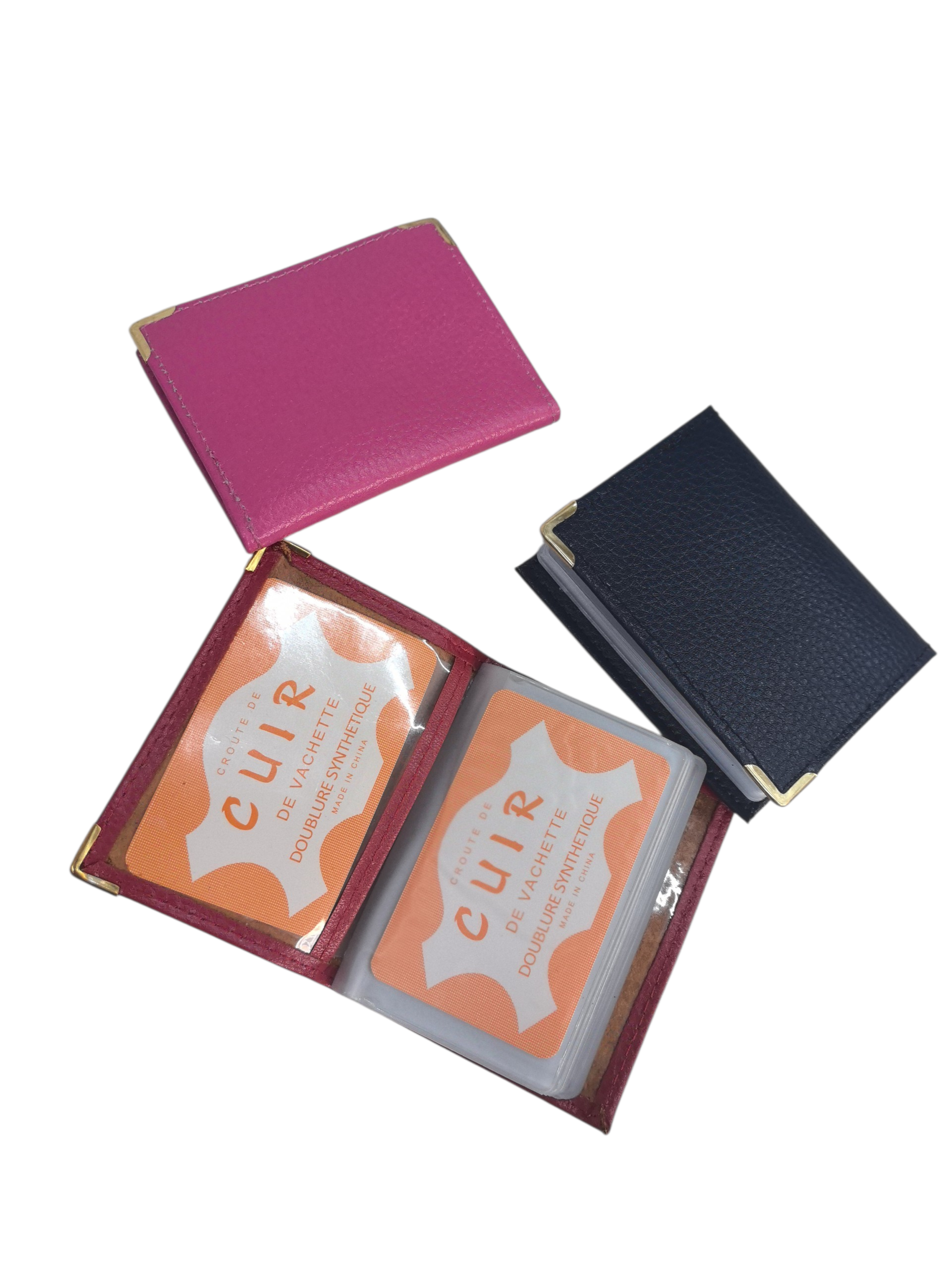 Porte-carte Croûte de cuir de vachette #N-301 (x12)