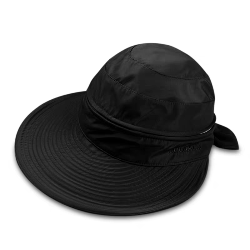 Chapeau solaire 2-en-1 à zip, visière extra-large sans dessus, protection anti-UV pour femme (x12)