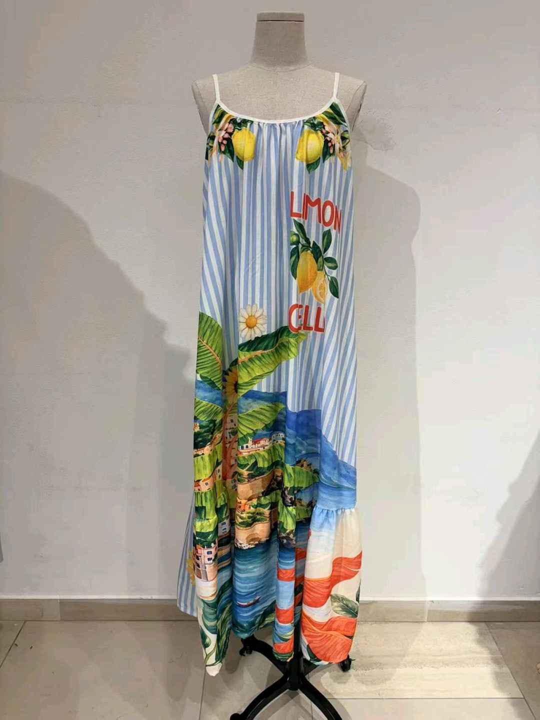 Robe Longue À bretelles Imprimé Graphique (x6)