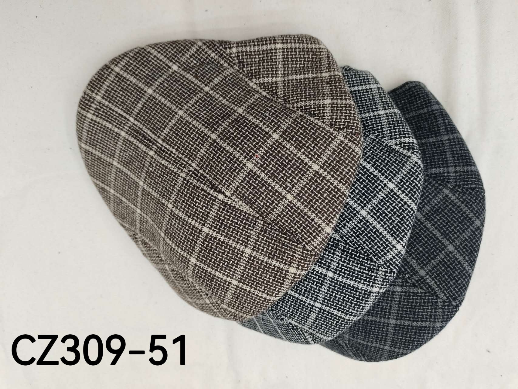 Béret homme motif carrés (x12)# 51