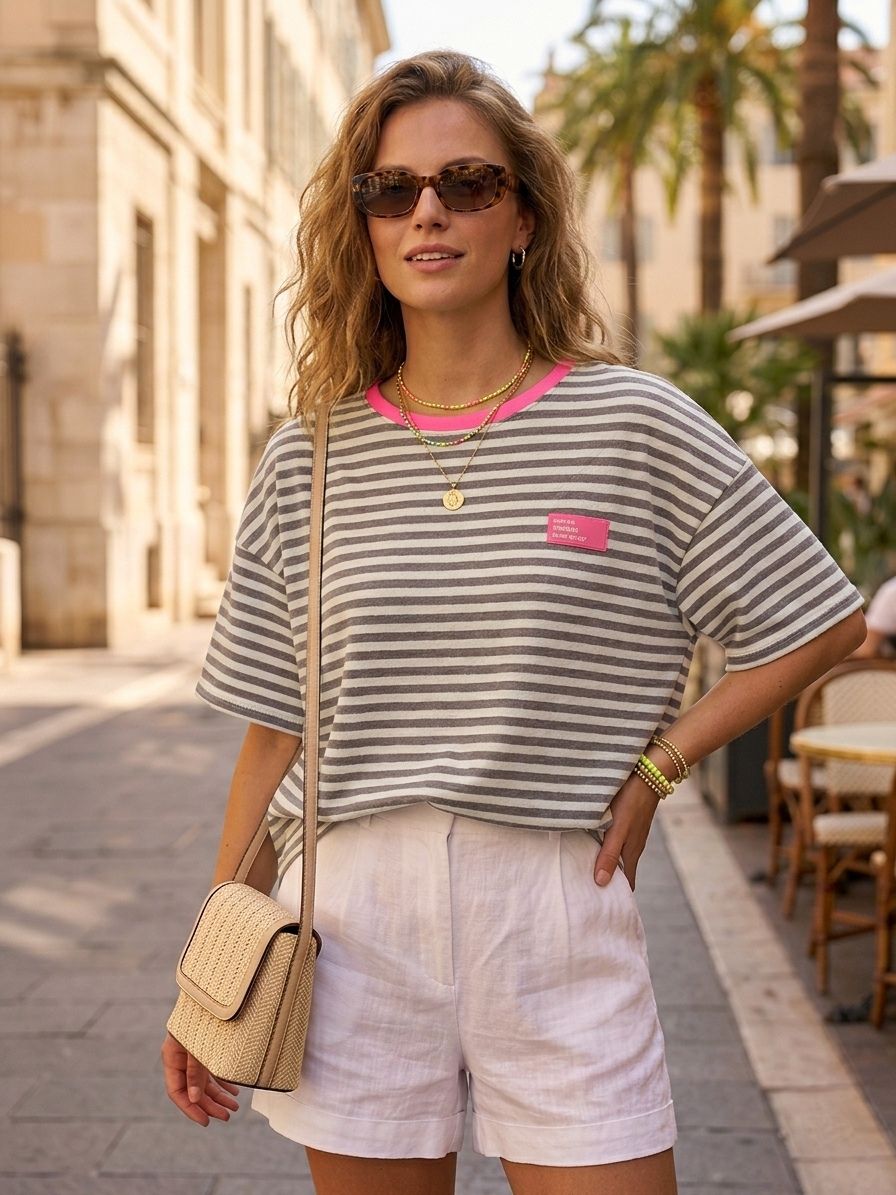 T-shirt à rayures colorées(x6)