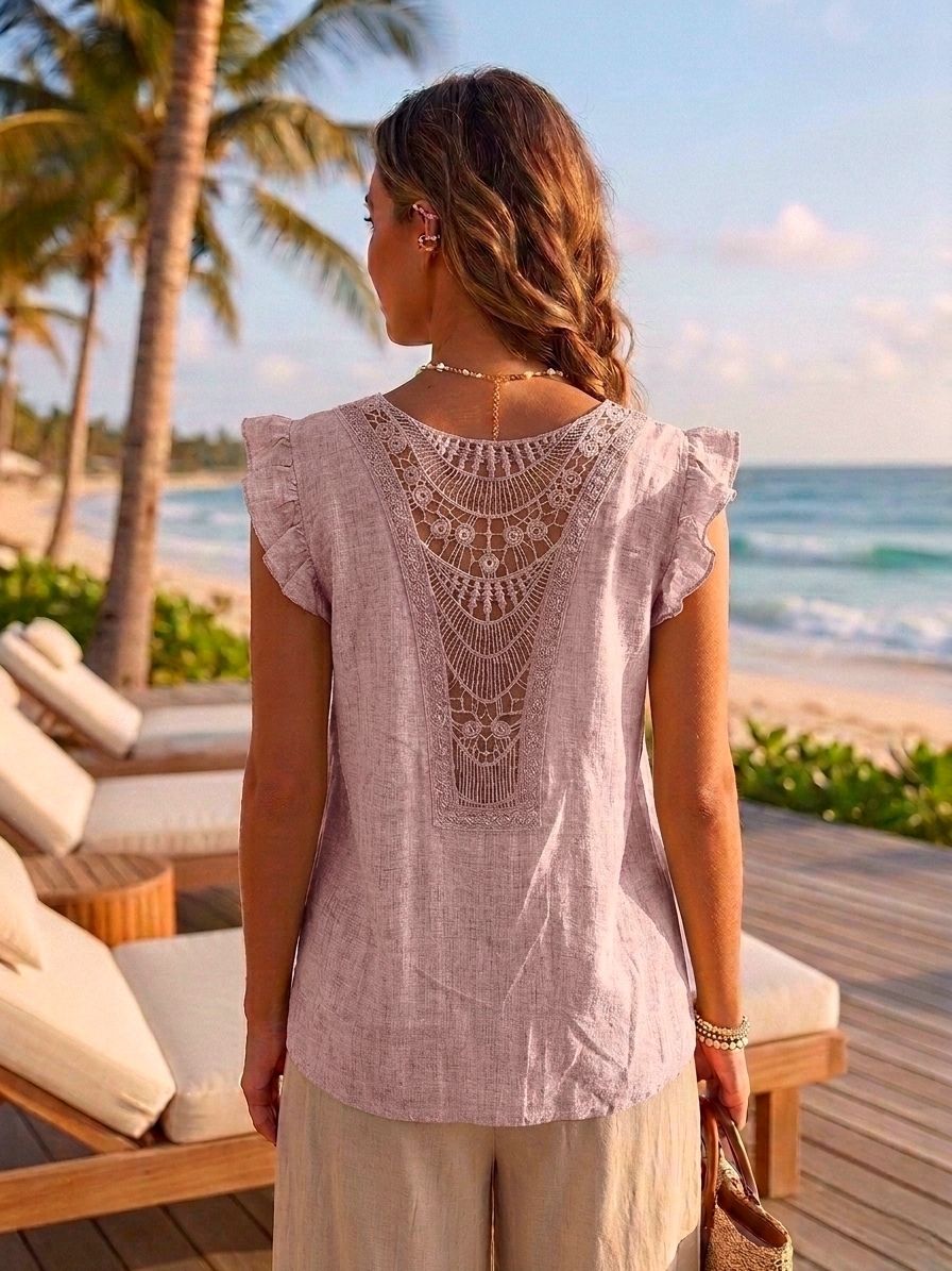Top Sans Manches Avec Dos Dentelle(x8)