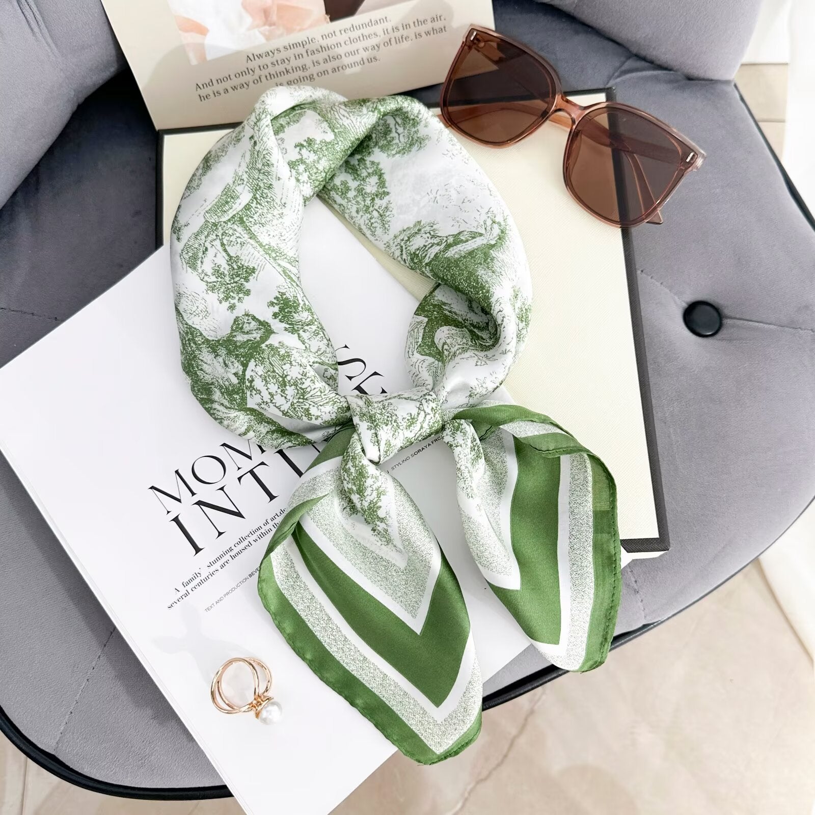 Foulard Carré touche soie 70cmx70cm (x12)#19