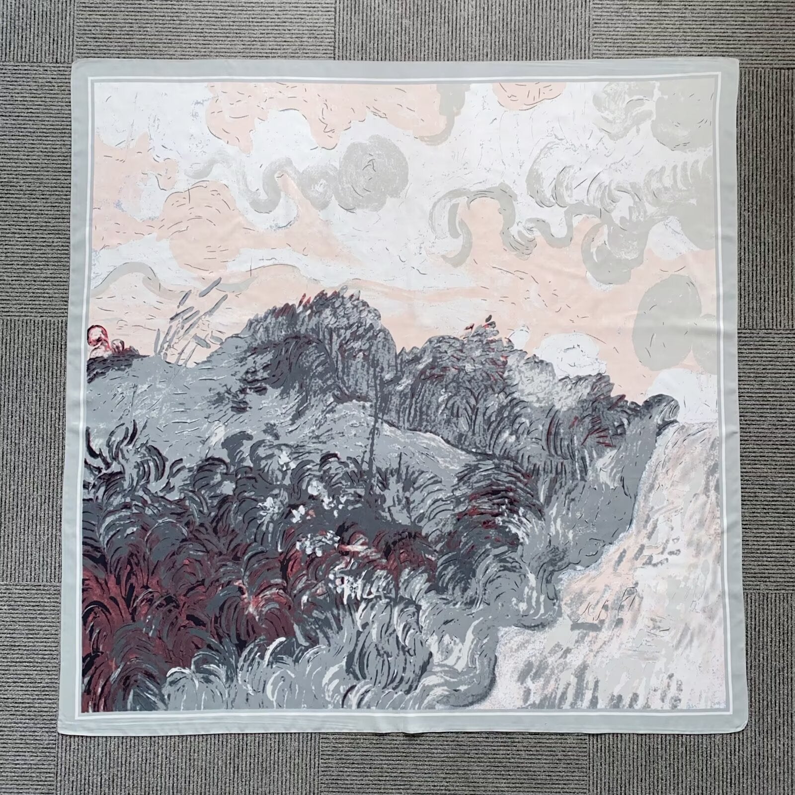 Foulard Carré touche soie  130×130cm (x6)#32