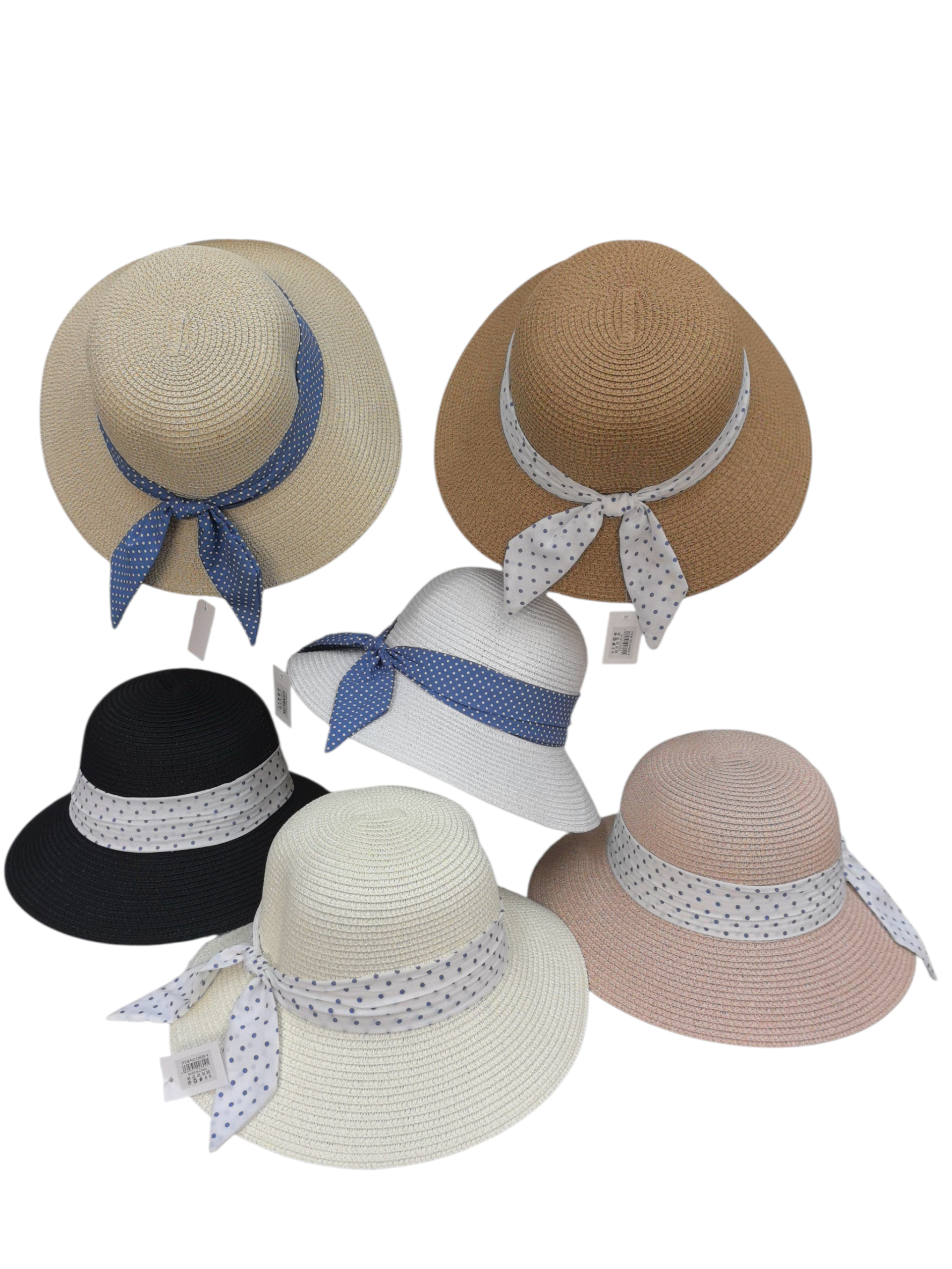 - Chapeau paille nœud à pois (x12)#4