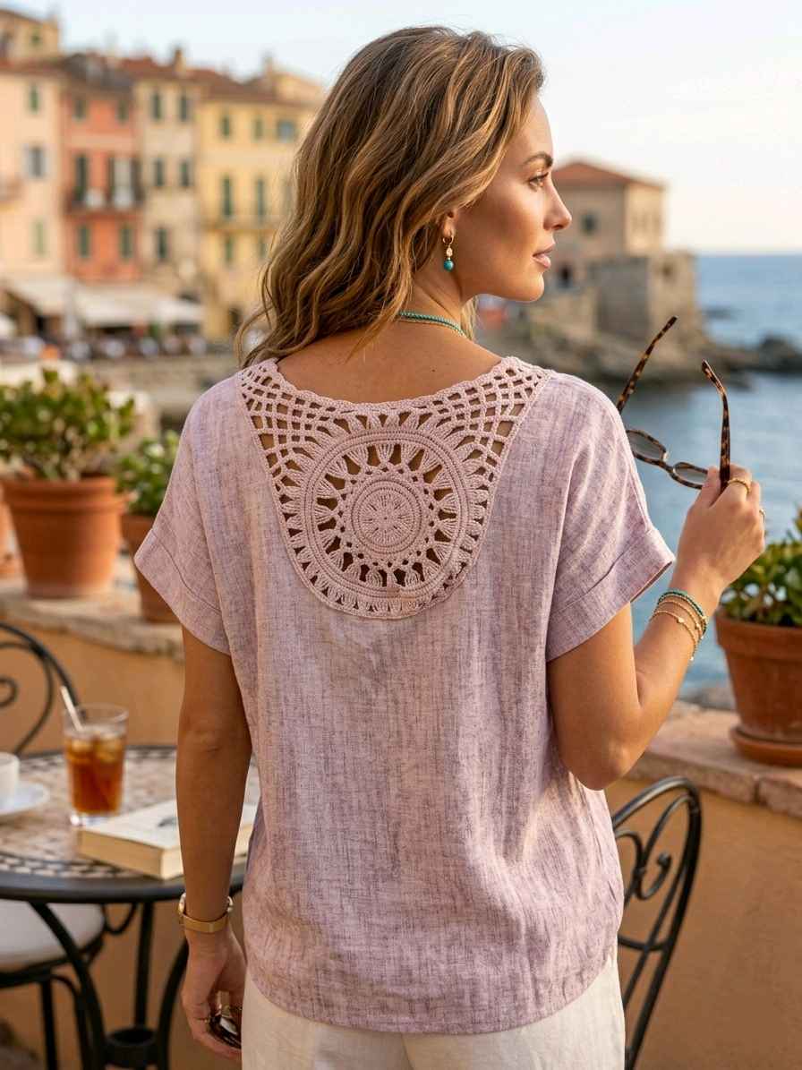 Blouse Avec Dos En Crochet Artisanal(x8)
