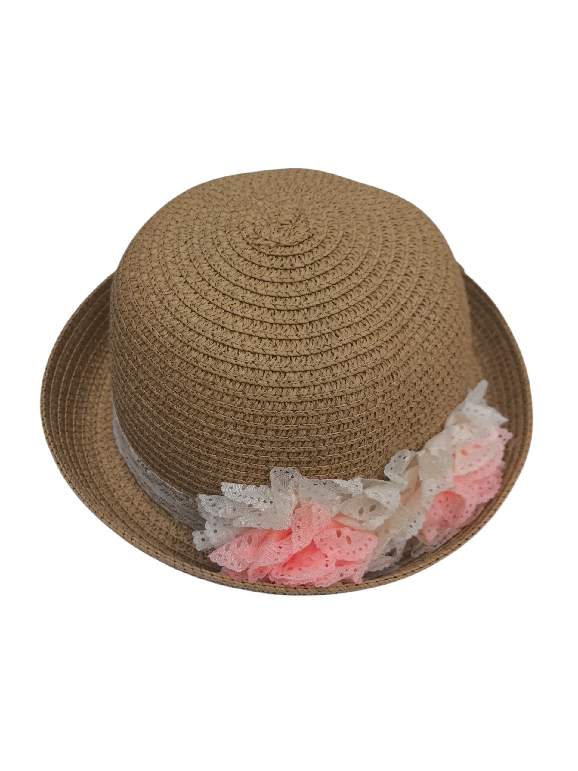Chapeaux de paille taille enfant motif  fleur (x12) #50