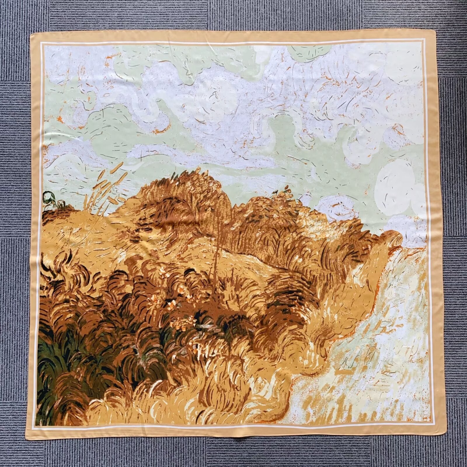 Foulard Carré touche soie  130×130cm (x6)#32