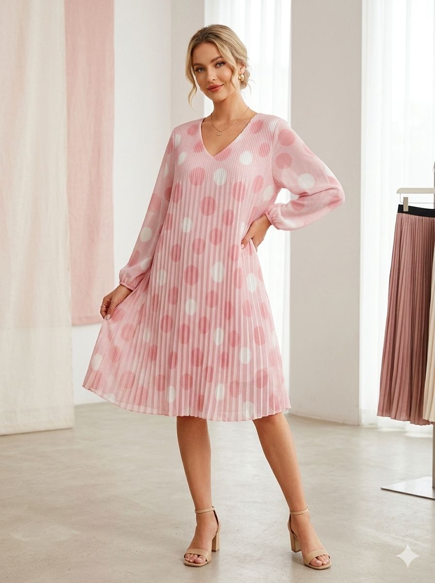 Robe Plissé Imprimée    (x6）