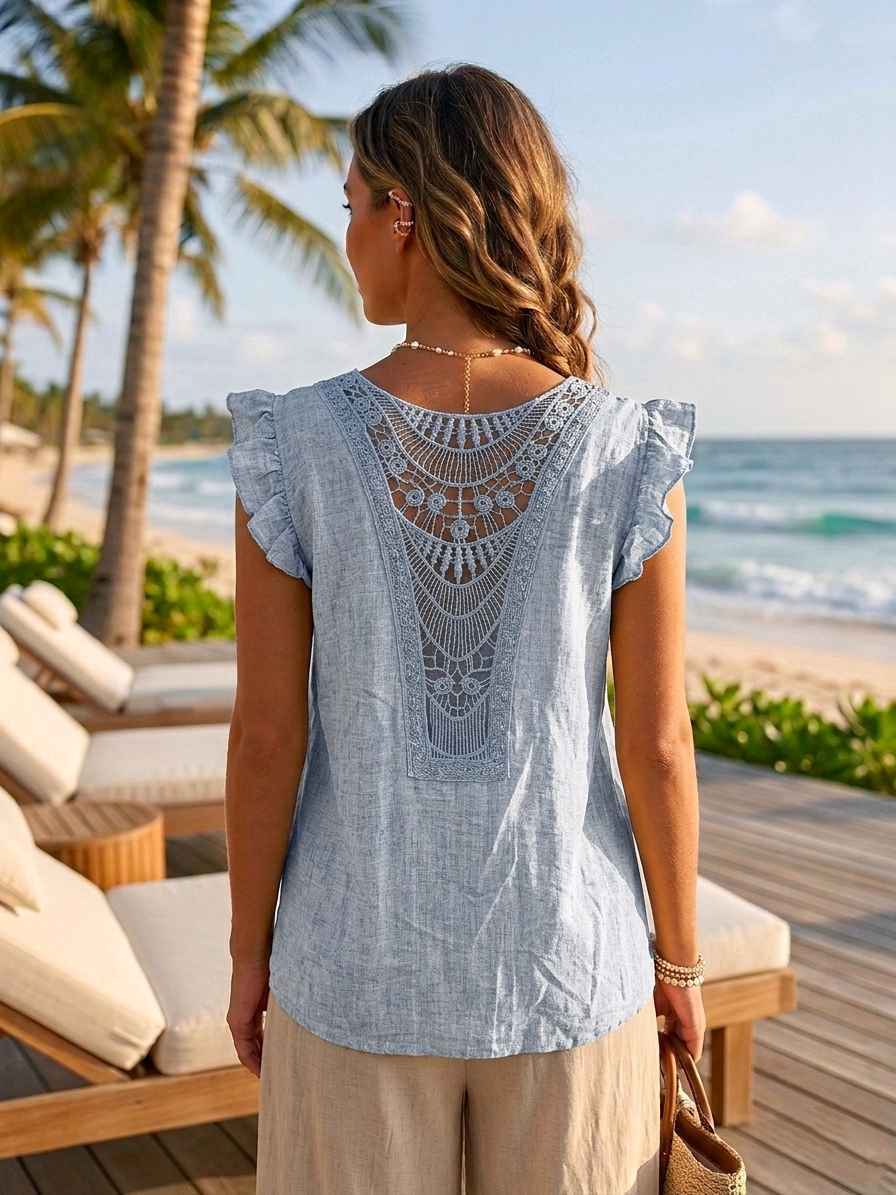 Top Sans Manches Avec Dos Dentelle(x8)