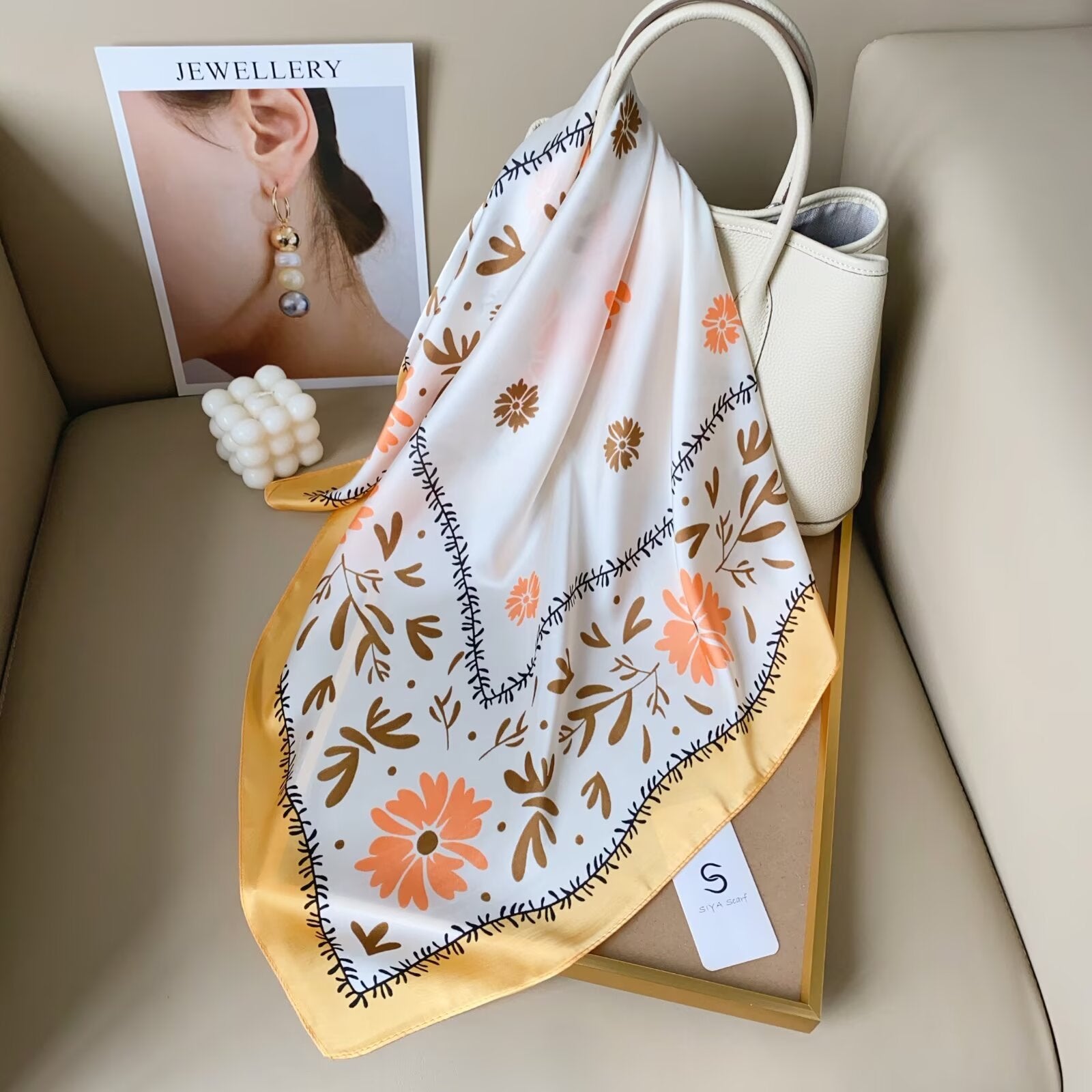 Foulard Carré touche soie 70cmx70cm (x12)#16