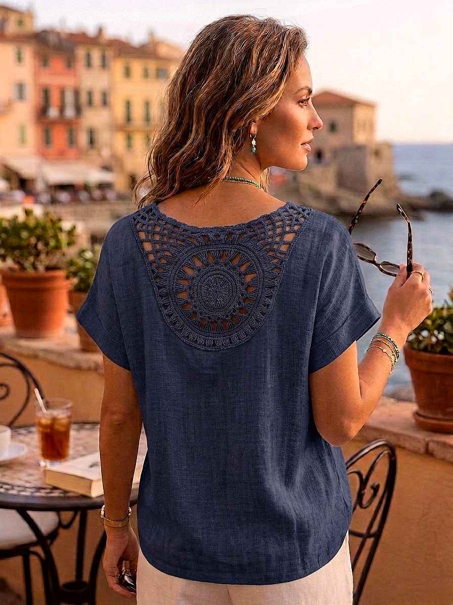 Blouse Avec Dos En Crochet Artisanal(x8)
