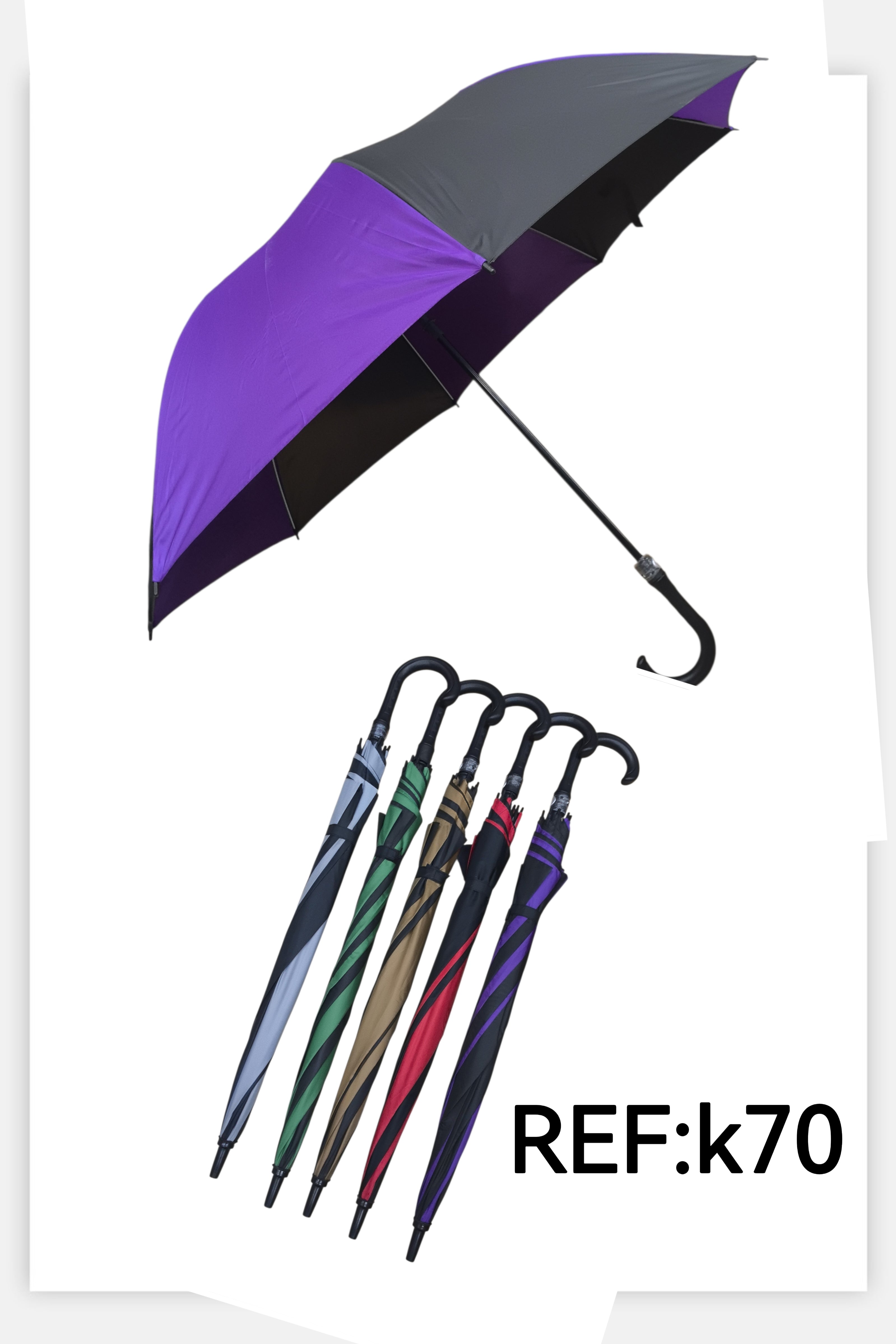 Parapluie long  bicolore (x12)