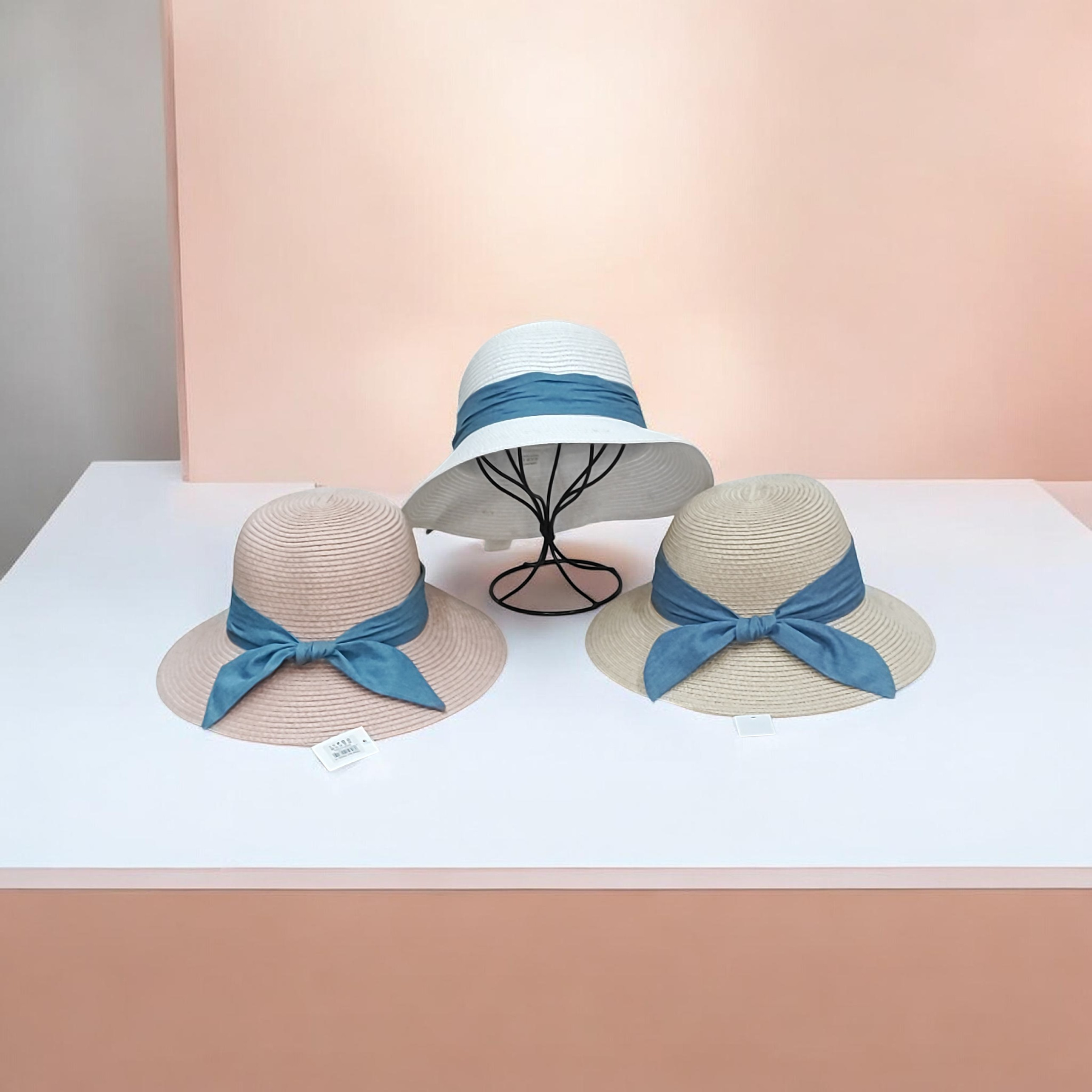 Chapeau paille ruban Noeud(x12)#11