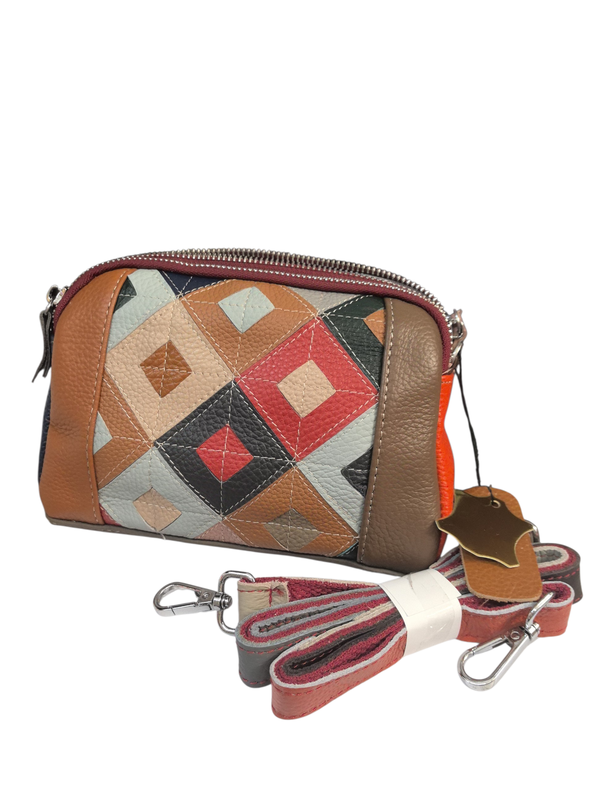 Sac bandoulière en cuir patchwork(x6)