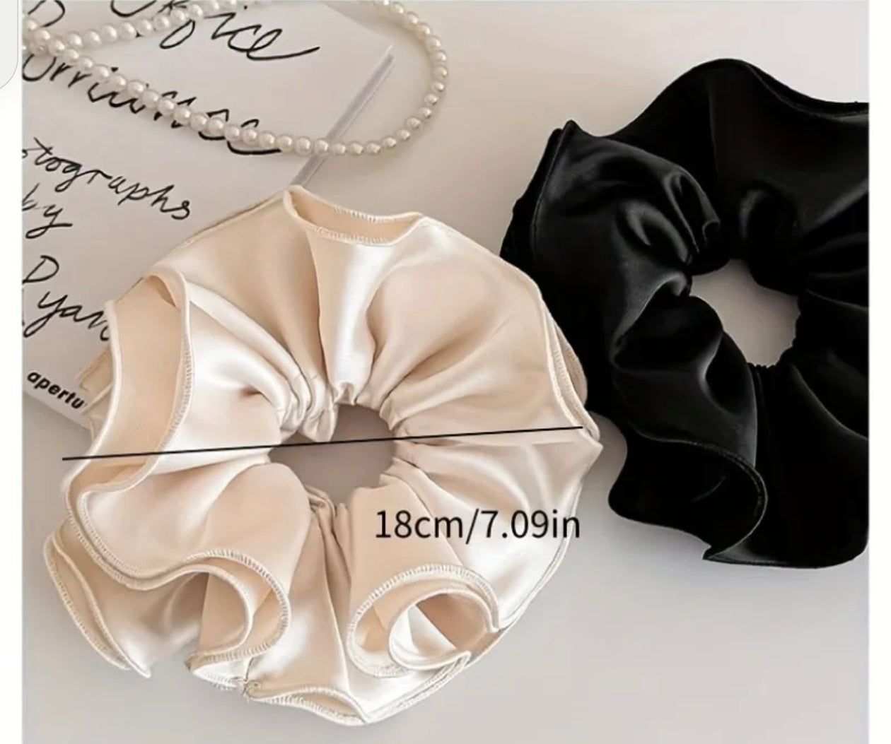 Chouchou à cheveux en satin double épaisseur (x12)