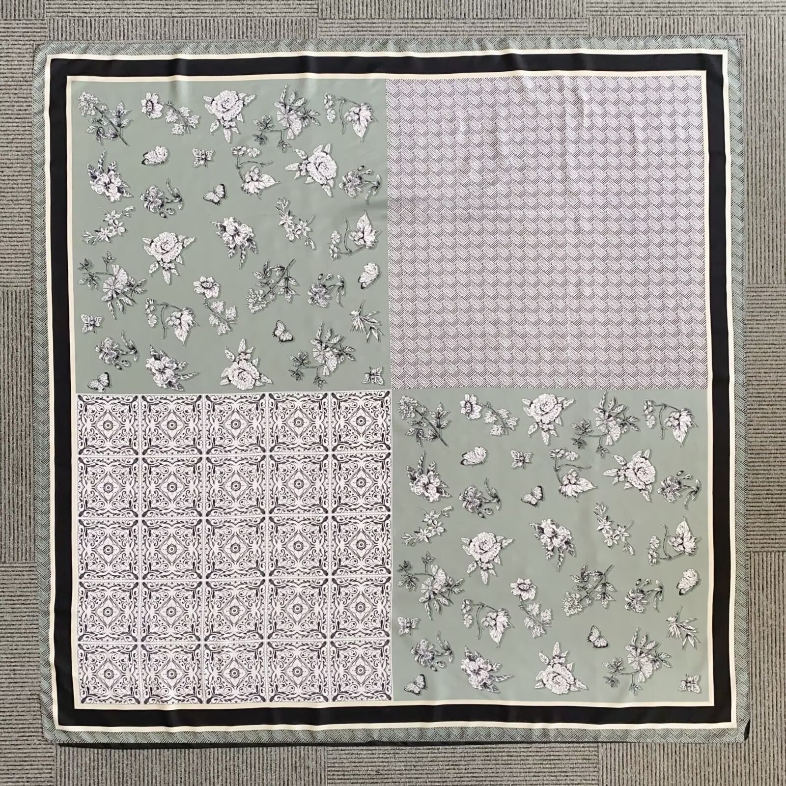 Foulard Carré touche soie  130×130cm (x6)#34