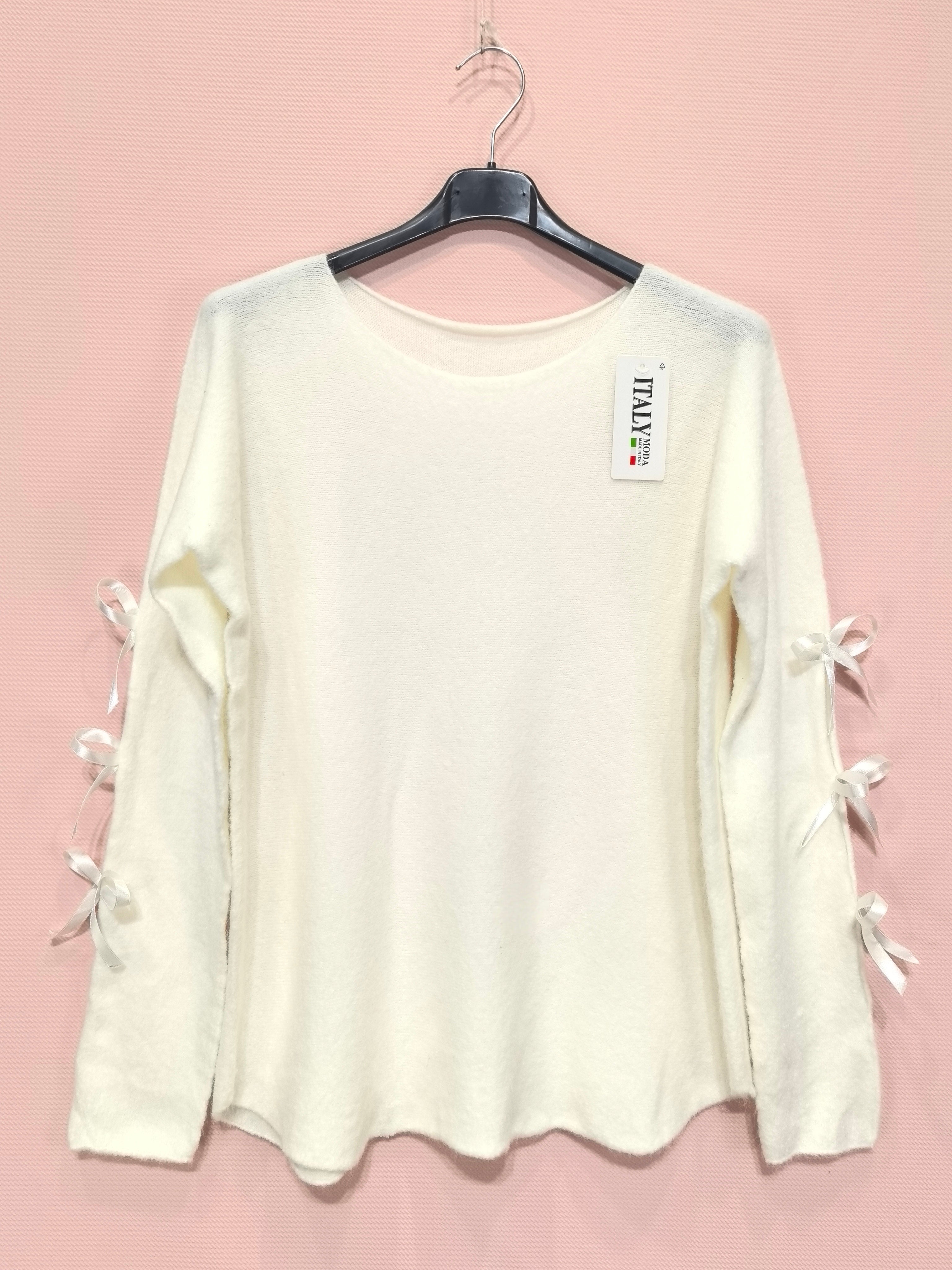 Pull avec nœuds satinés sur les manches （X8）