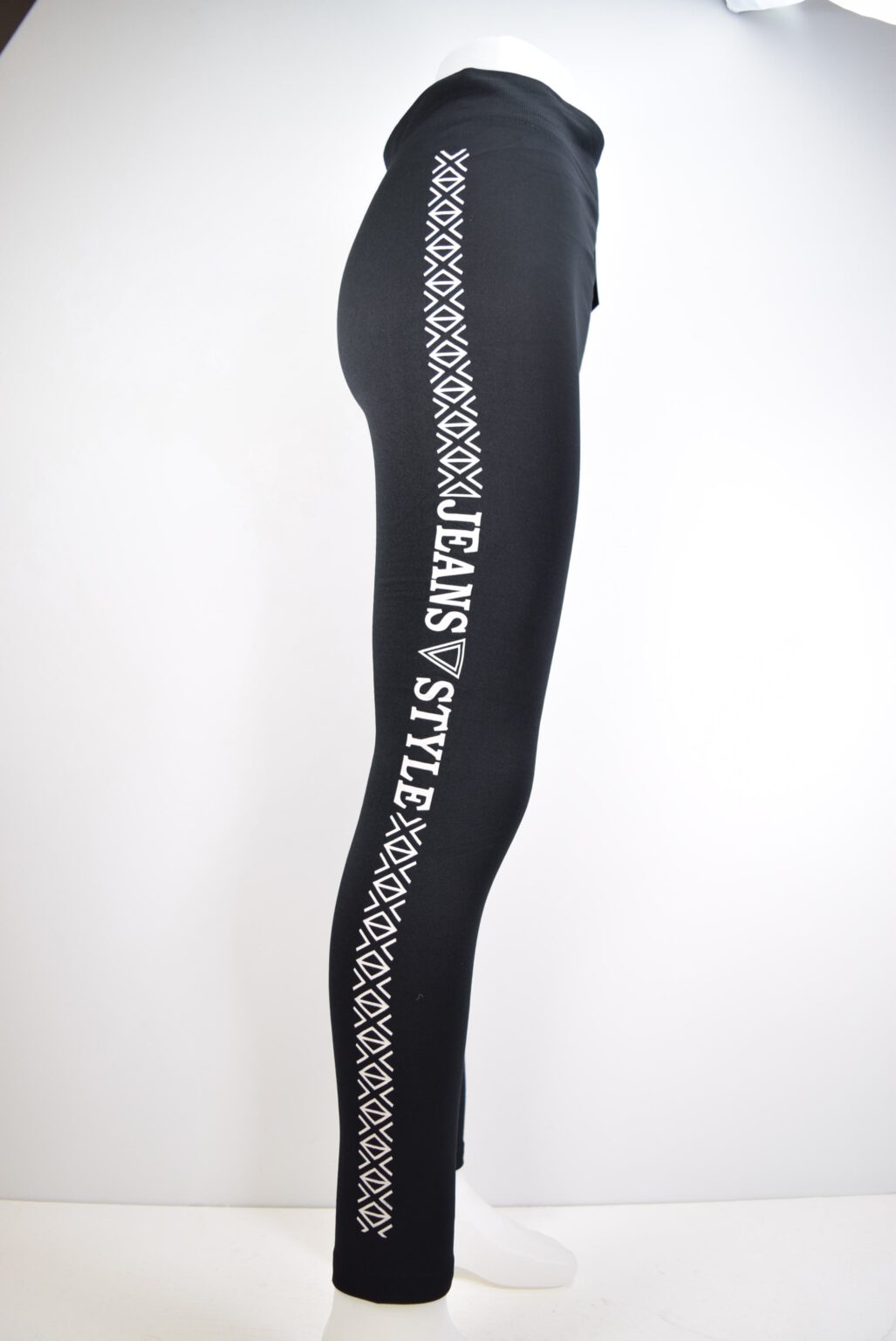 Legging Noir Polaire Intérieur Motif Jeans Style (x12)
