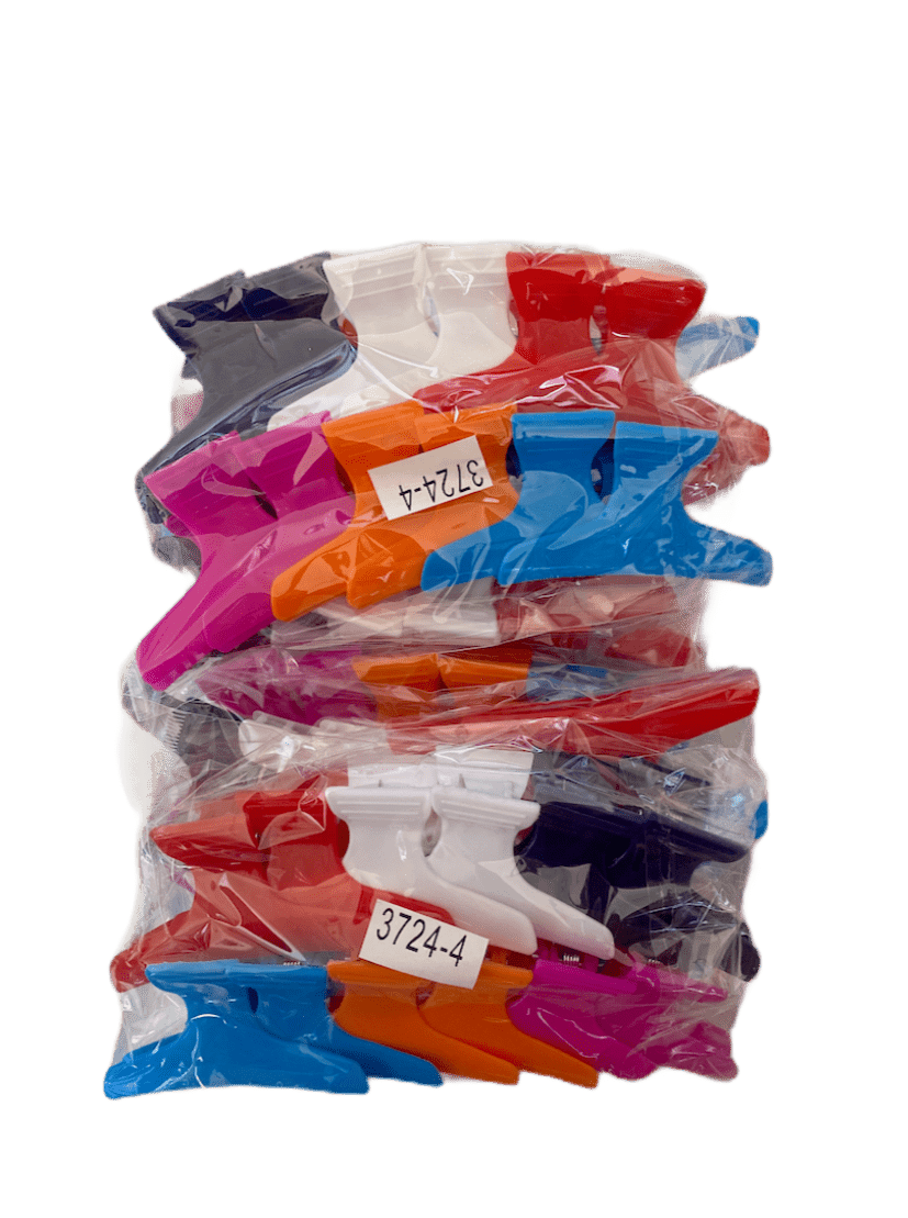 LOT DE 6 PAQUETS - Pinces crabes unicolore (x12)      1,50€/paquet | Grossiste-pro