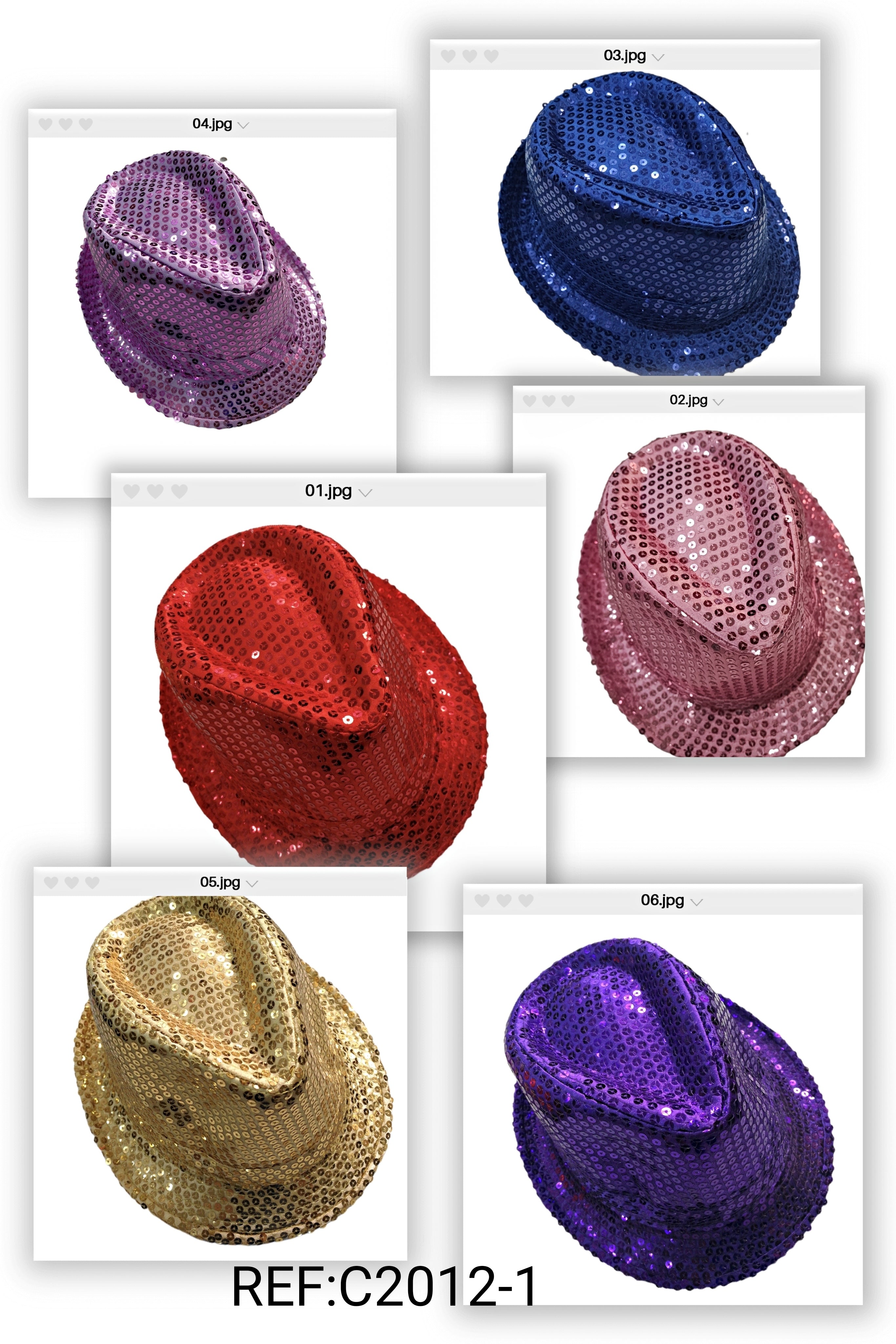 FÊTE - Chapeau borsalino sequins à paillettes - plusieurs couleurs au choix