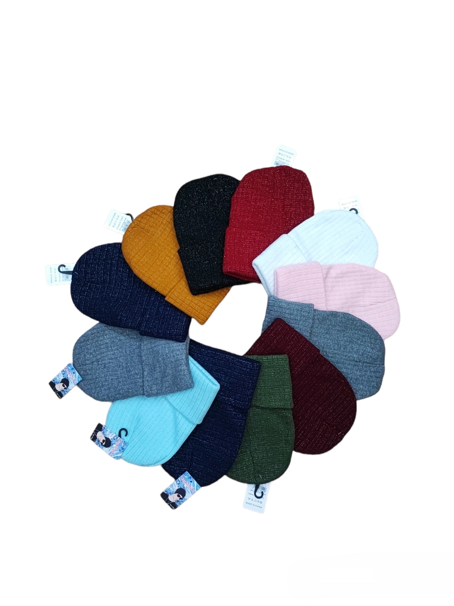 bonnet tricoté argent simple   (x12)
