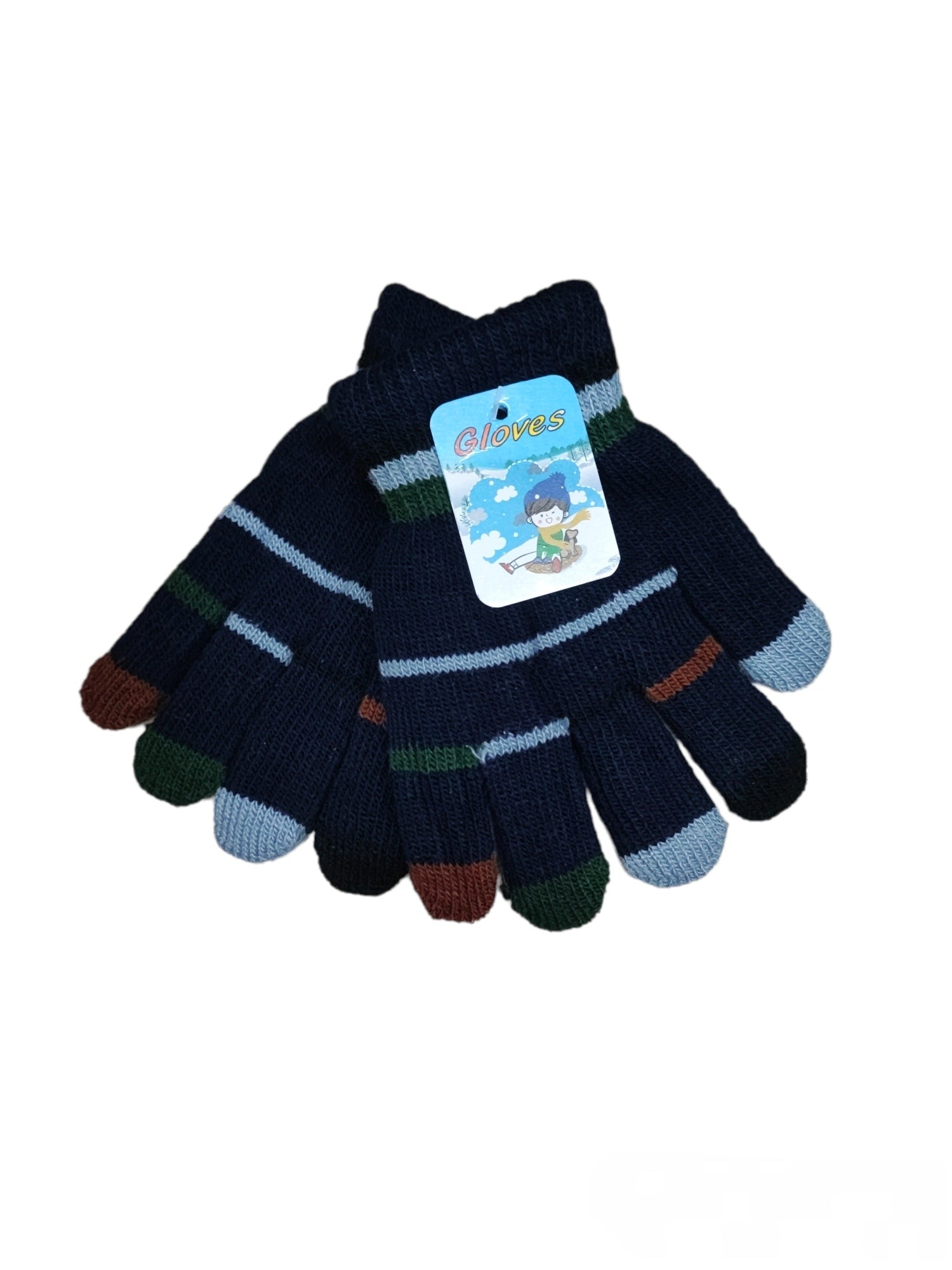 Gants enfant rayé 5/10ans (x12) #23